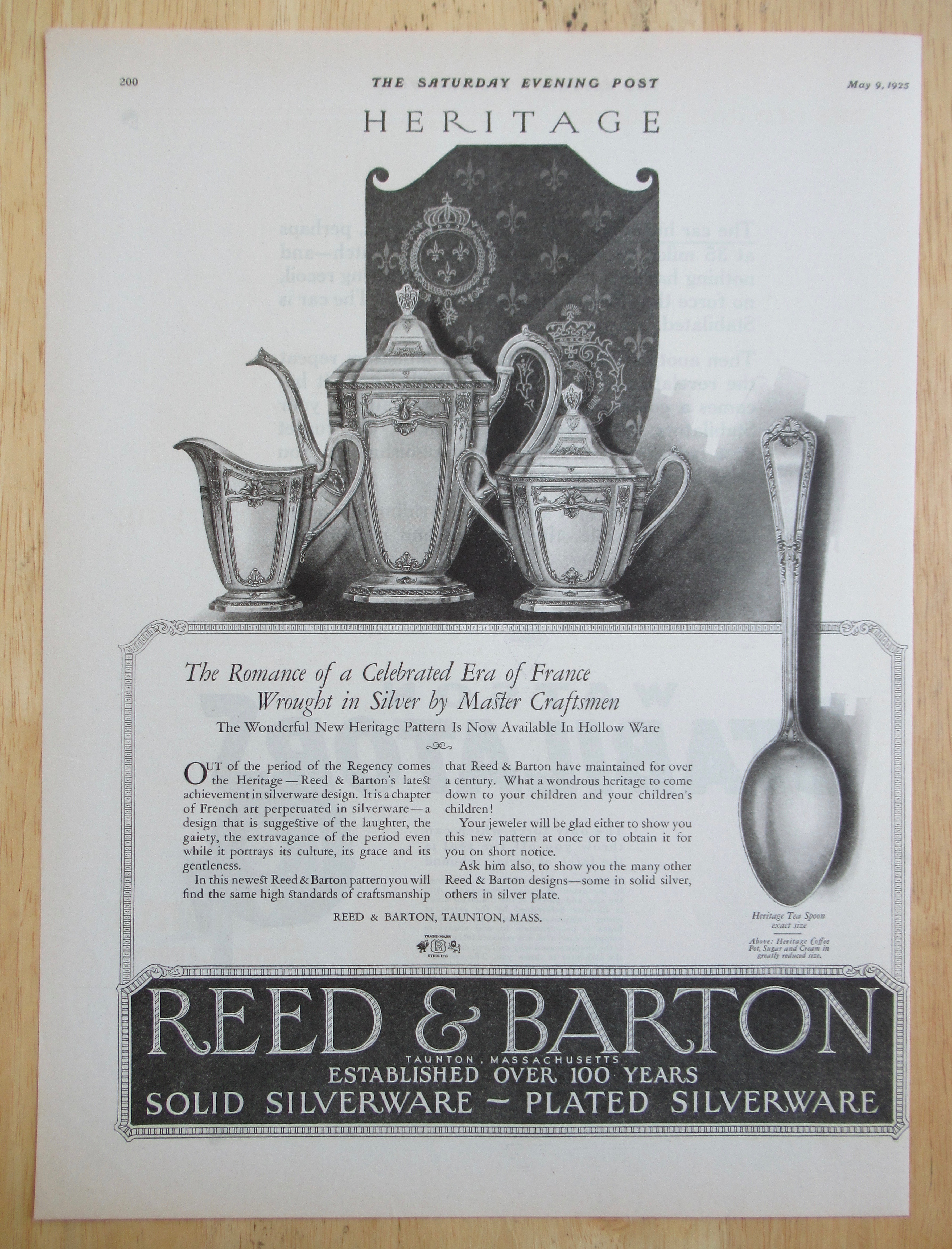 1925 Reed & Barton Sterling Silverware w/Heritage Spoon