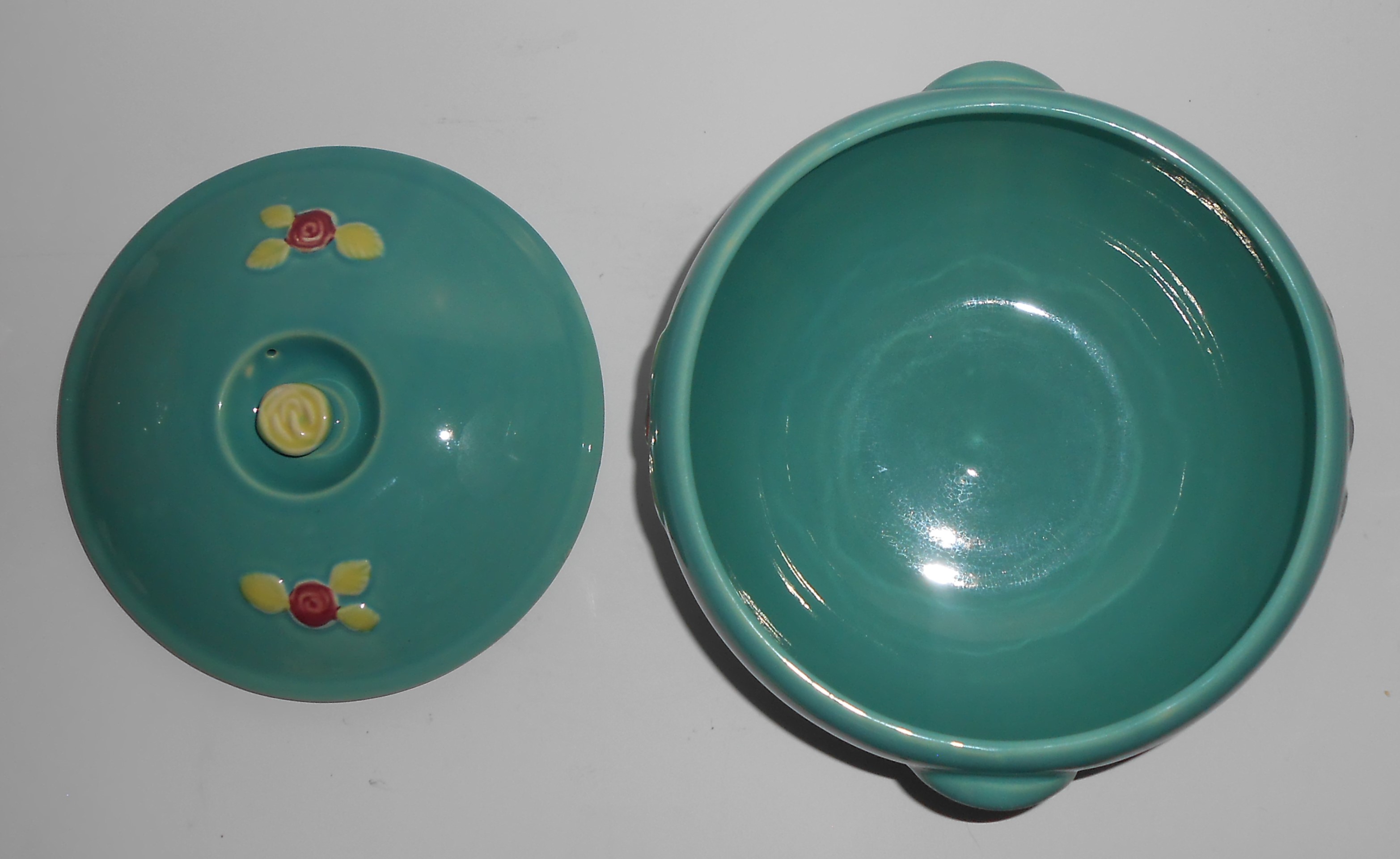 Coors Pottery Rosebud Medium Triple Service Green 3.5 P