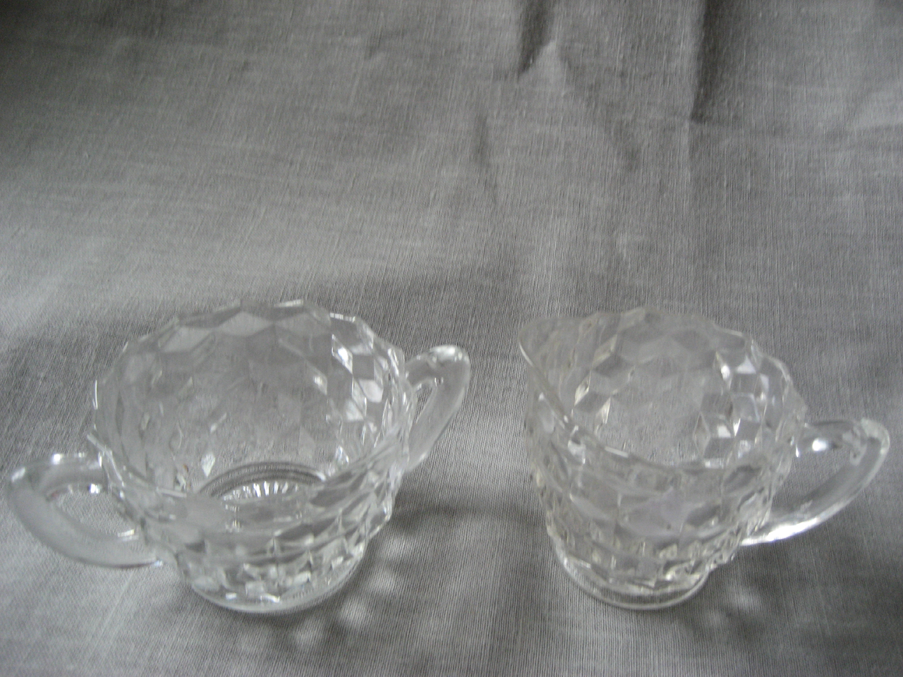 Jeanette Glass Cube Cream & Sugar
