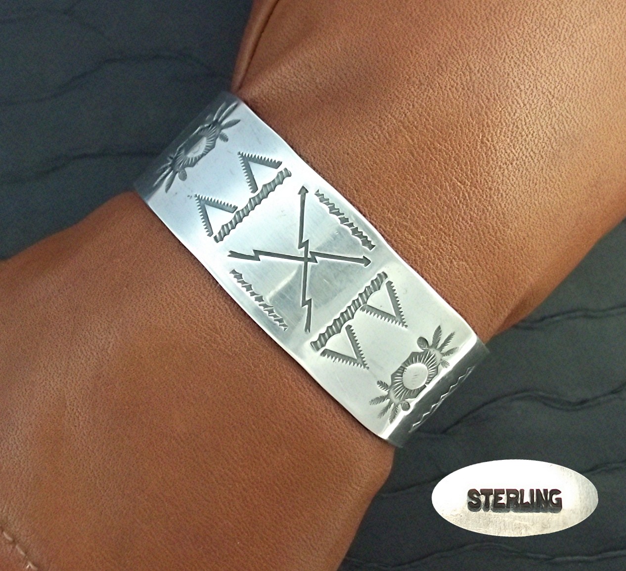 Bracelet Sterling Silver Cuff American Indian