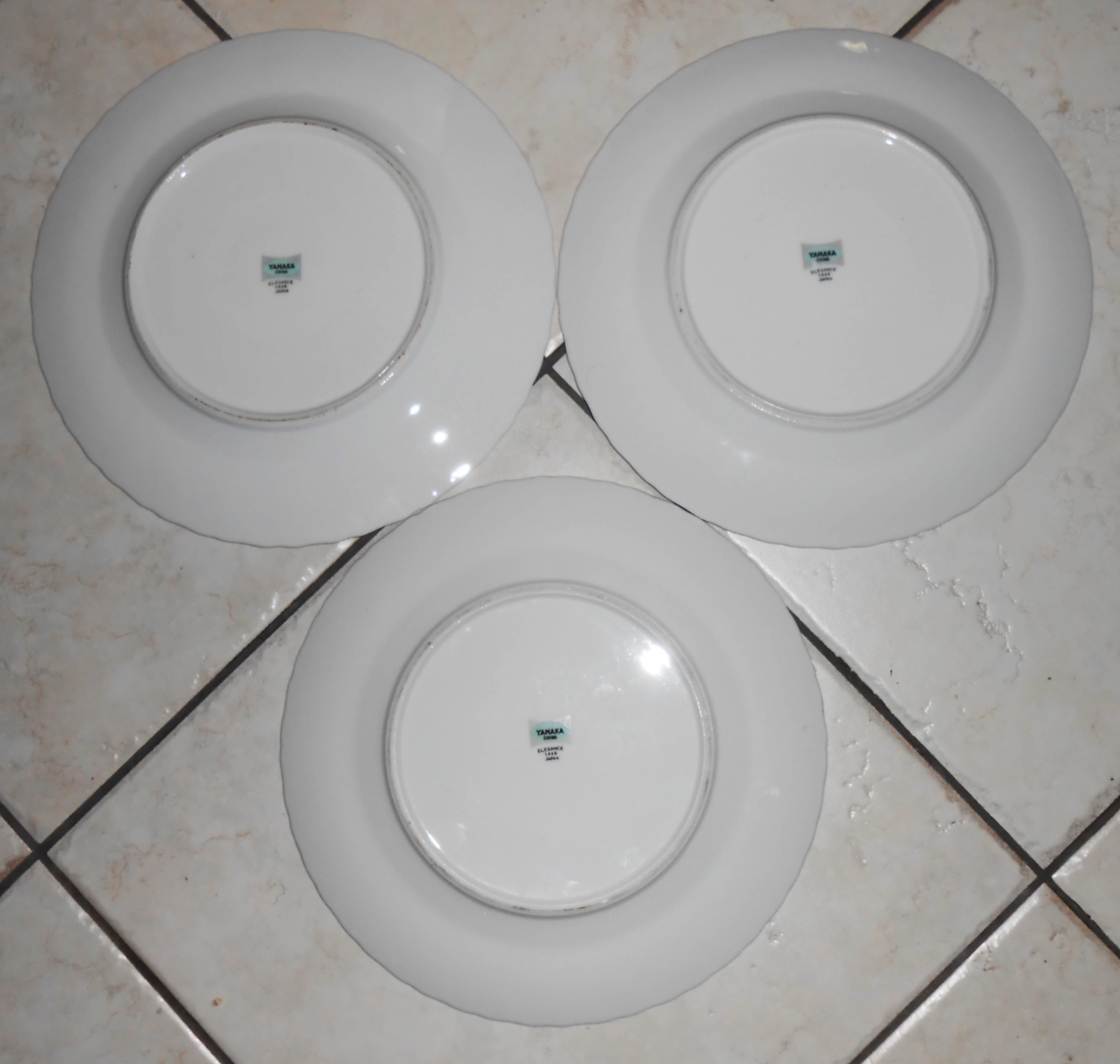 Yamaka China Elegance Platinum Set/3 Dinner Plates