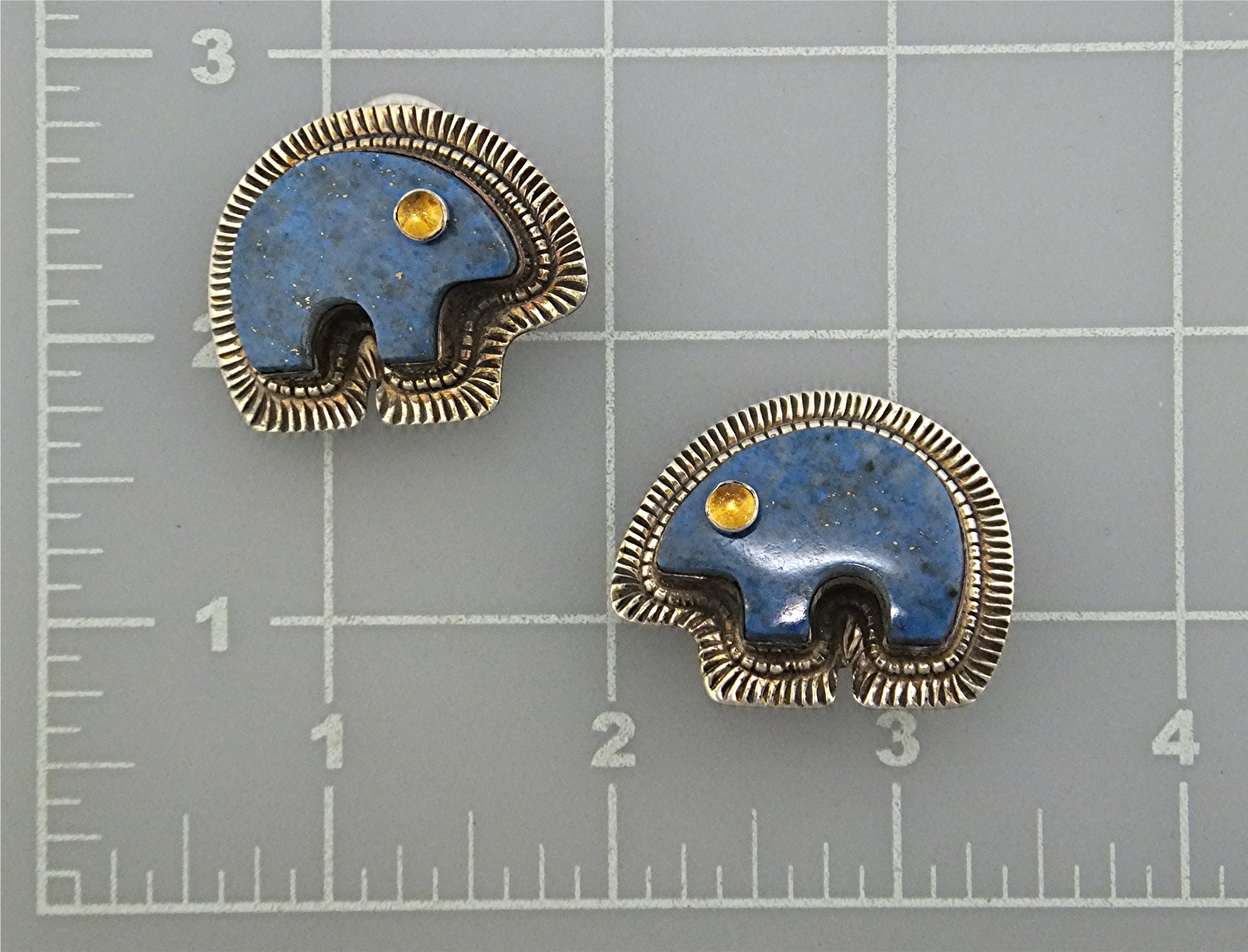 David Troutman Denhim Lapis Amber Sterling Silver Clips