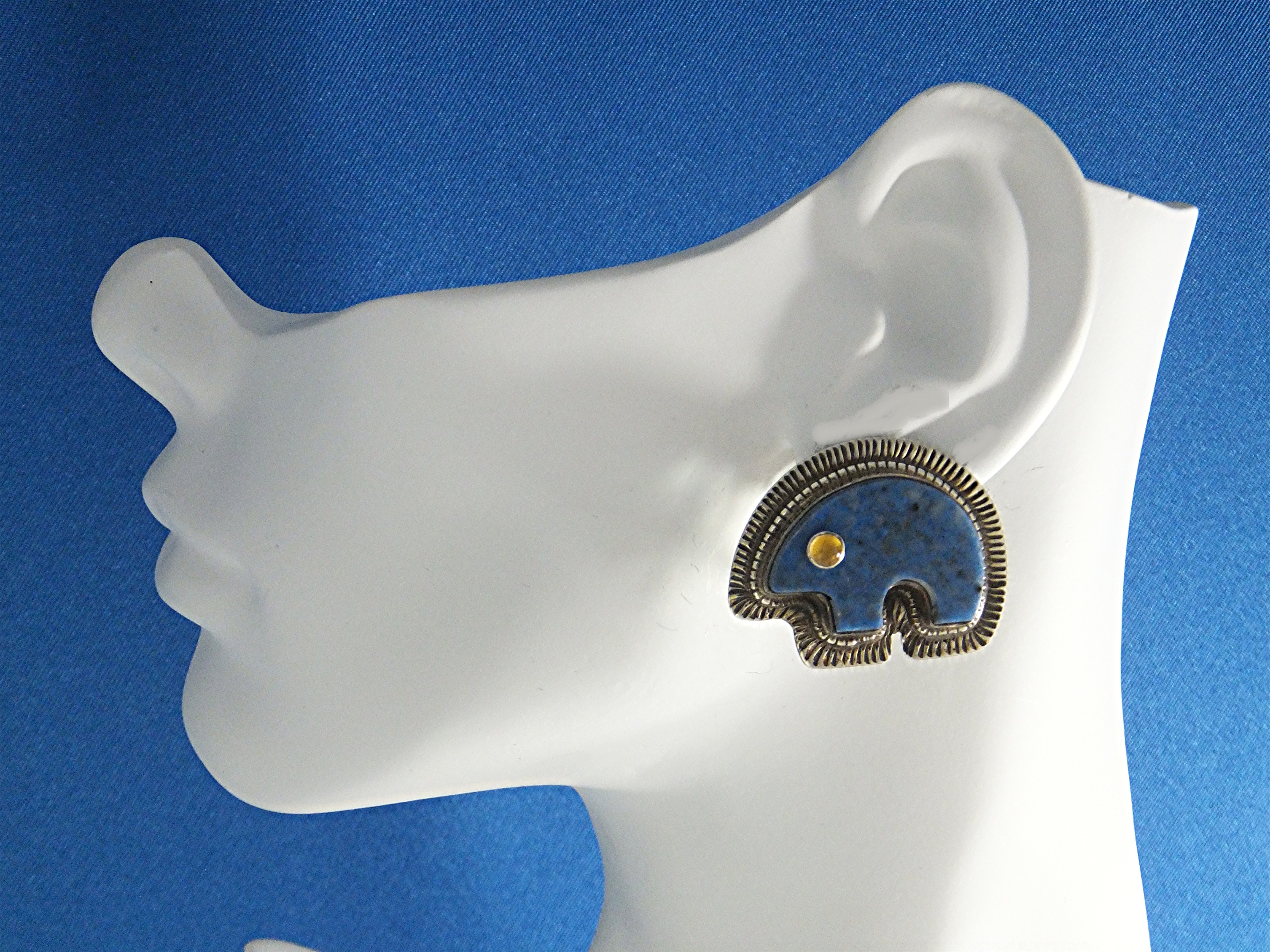David Troutman Denhim Lapis Amber Sterling Silver Clips