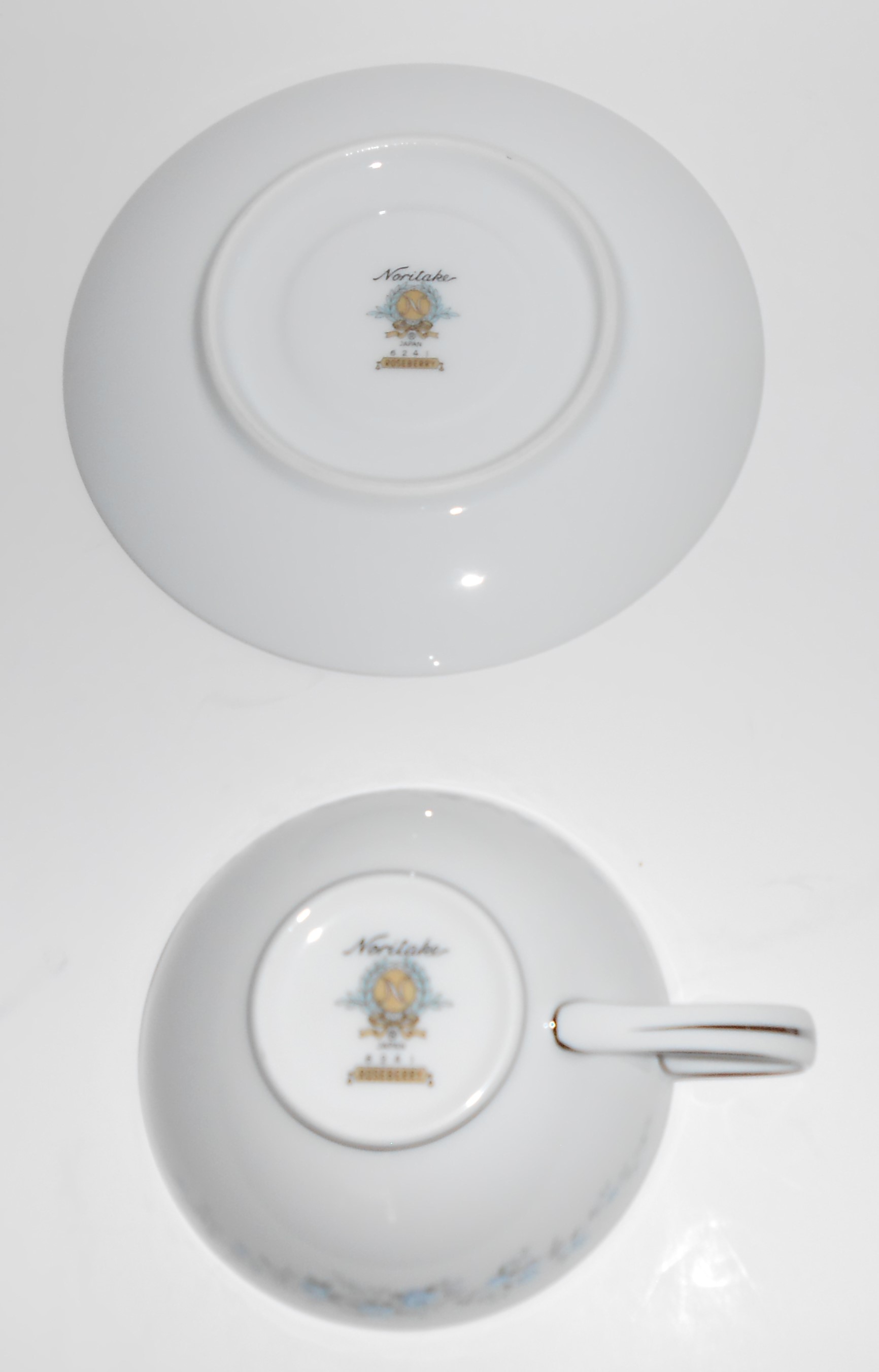 Noritake Porcelain China Roseberry 6241 w/Platinum Cup