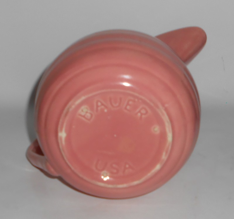 VINTAGE Bauer Pottery Gloss Pastel Kitchen Ware Pink Pitcher - MINT