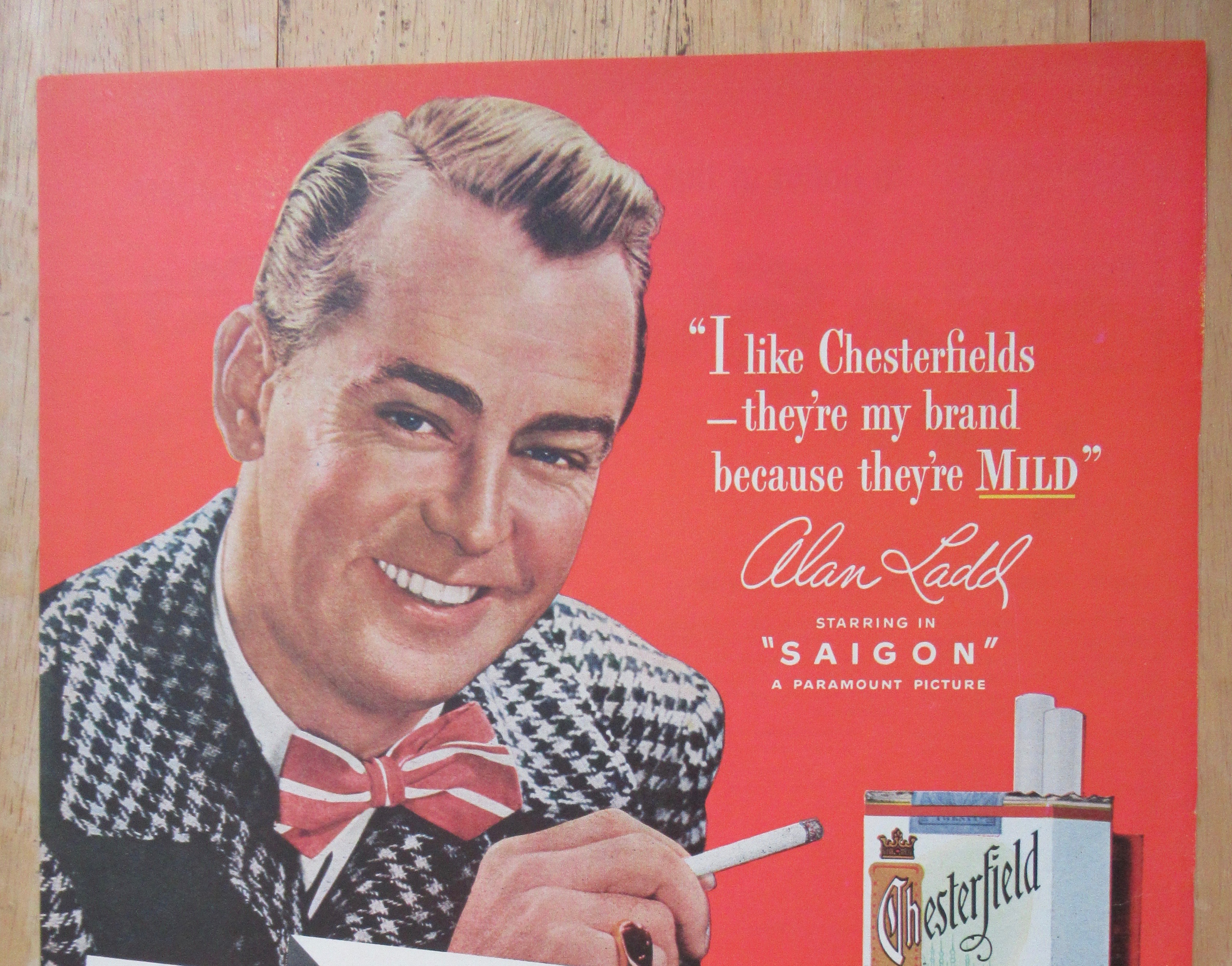 1948 Chesterfield Cigarettes with Alan Ladd