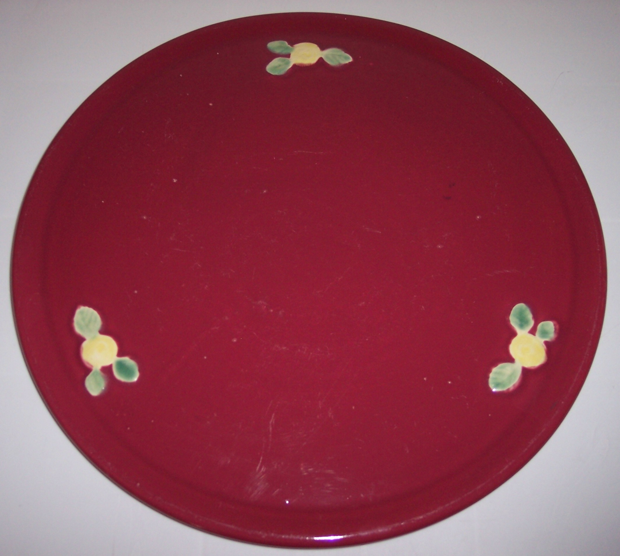 Coors Pottery Rosebud Red Cake Plate!