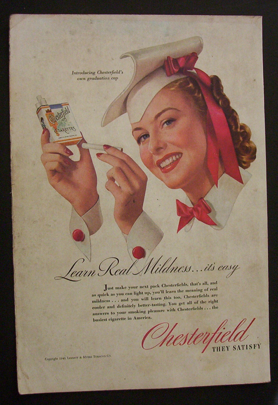 1940  Chesterfield   Cigarettes