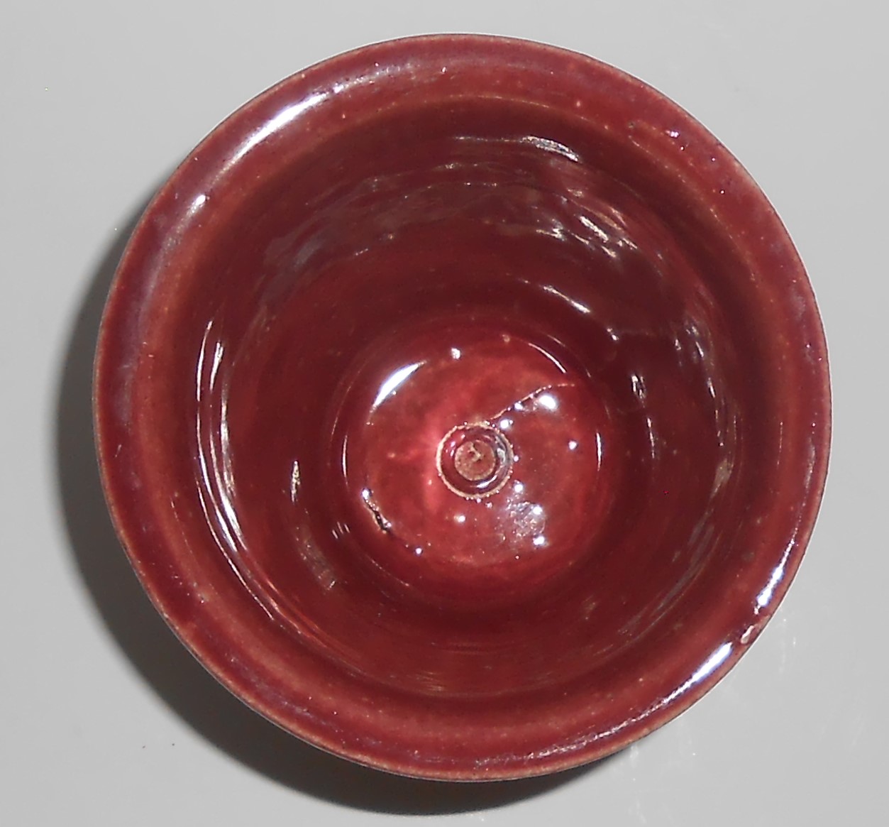 Pacific Pottery Burgundy Art Deco 3-3/8'' Flower Pot