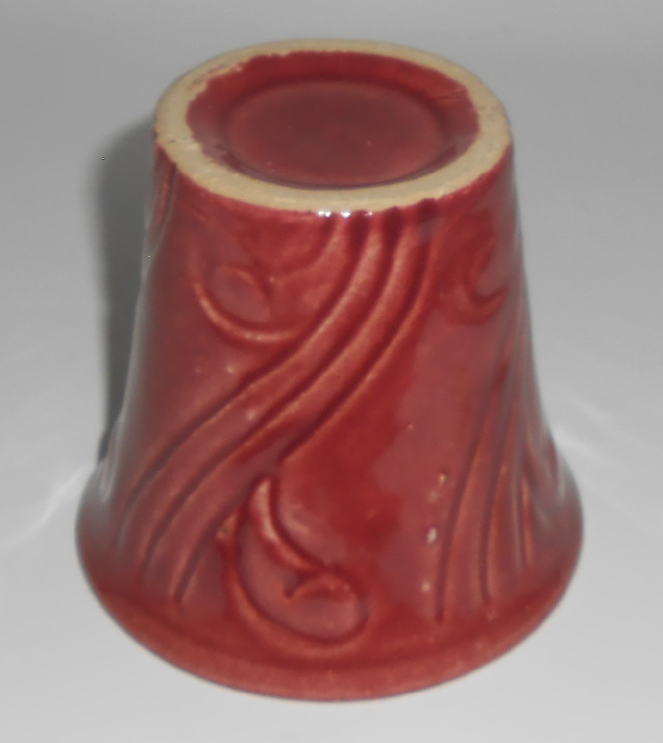 Pacific Pottery Burgundy Art Deco 3-3/8'' Flower Pot