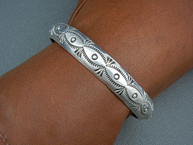 Native American W. Tracy Sterling Silver Bangle