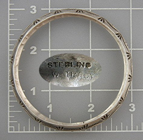 Native American W. Tracy Sterling Silver Bangle