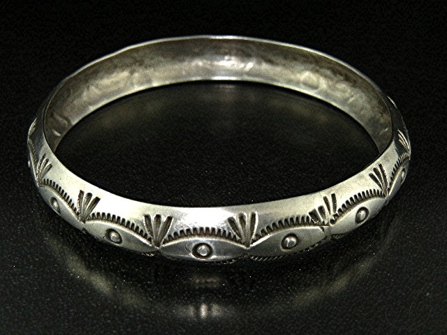 Native American W. Tracy Sterling Silver Bangle