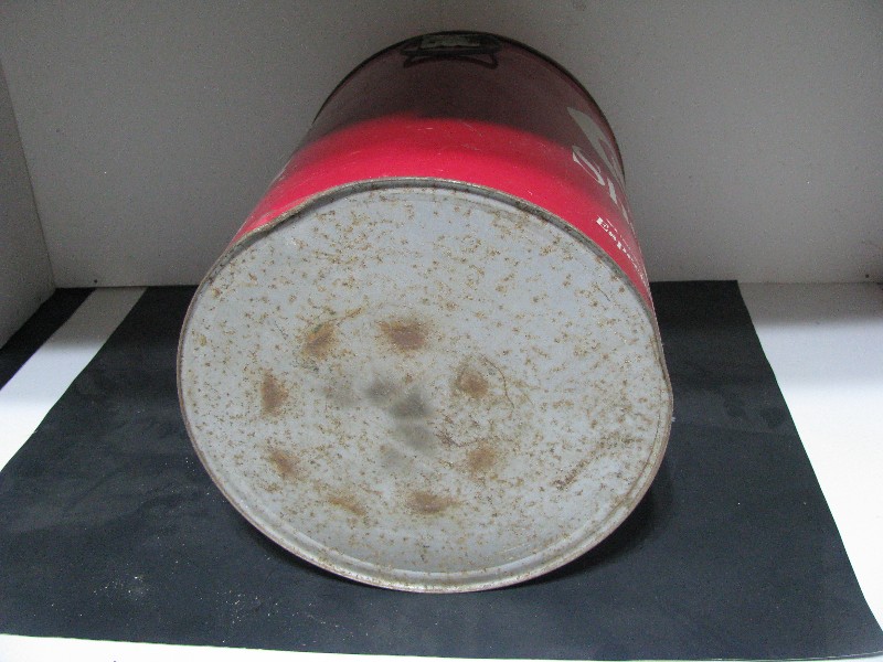 Vintage Kraft Pure Vegetable Shortening 50 lb Metal Tin Bucket Red Label