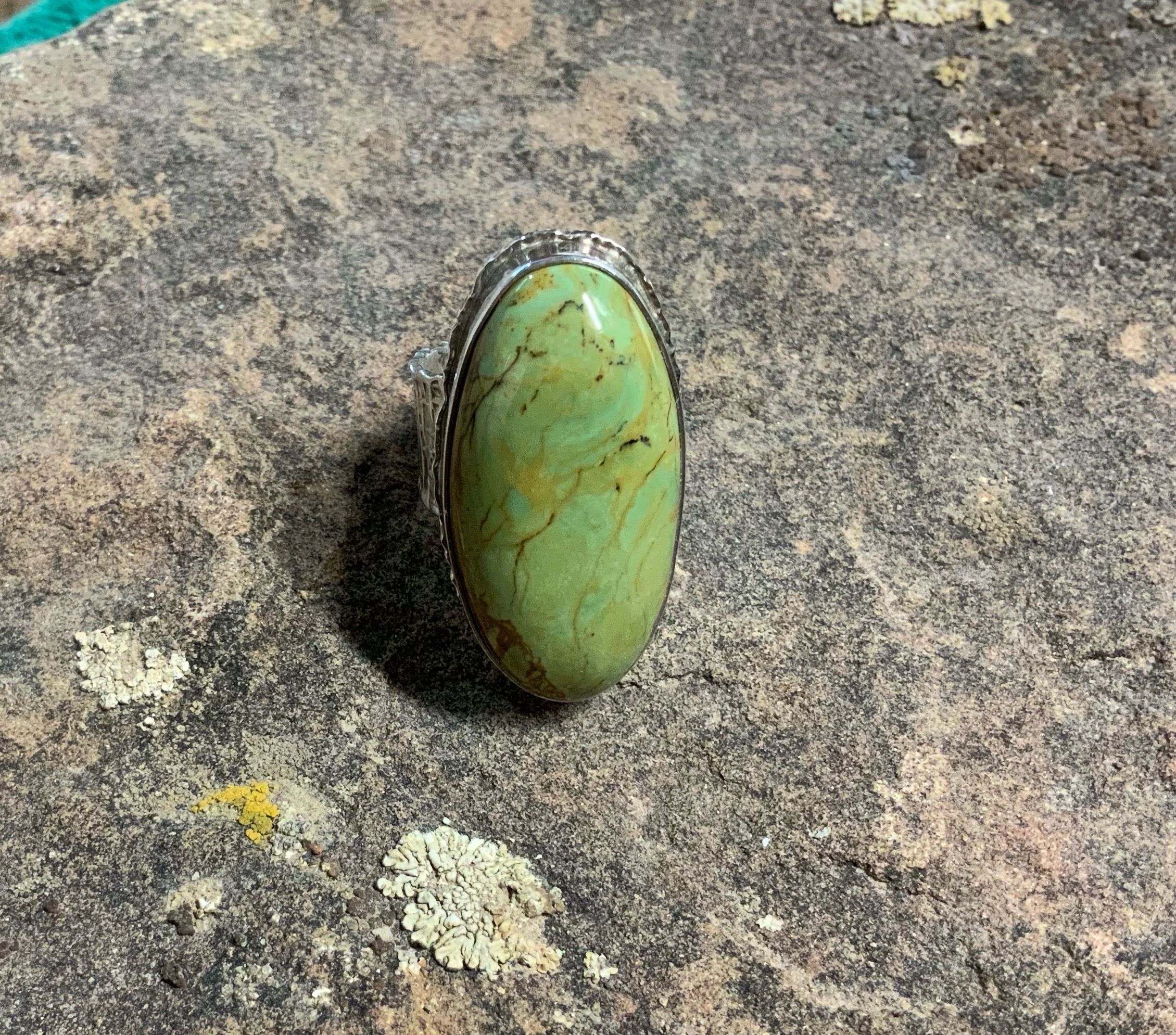 David Troutman Green Turquoise Sterling Silver Ring