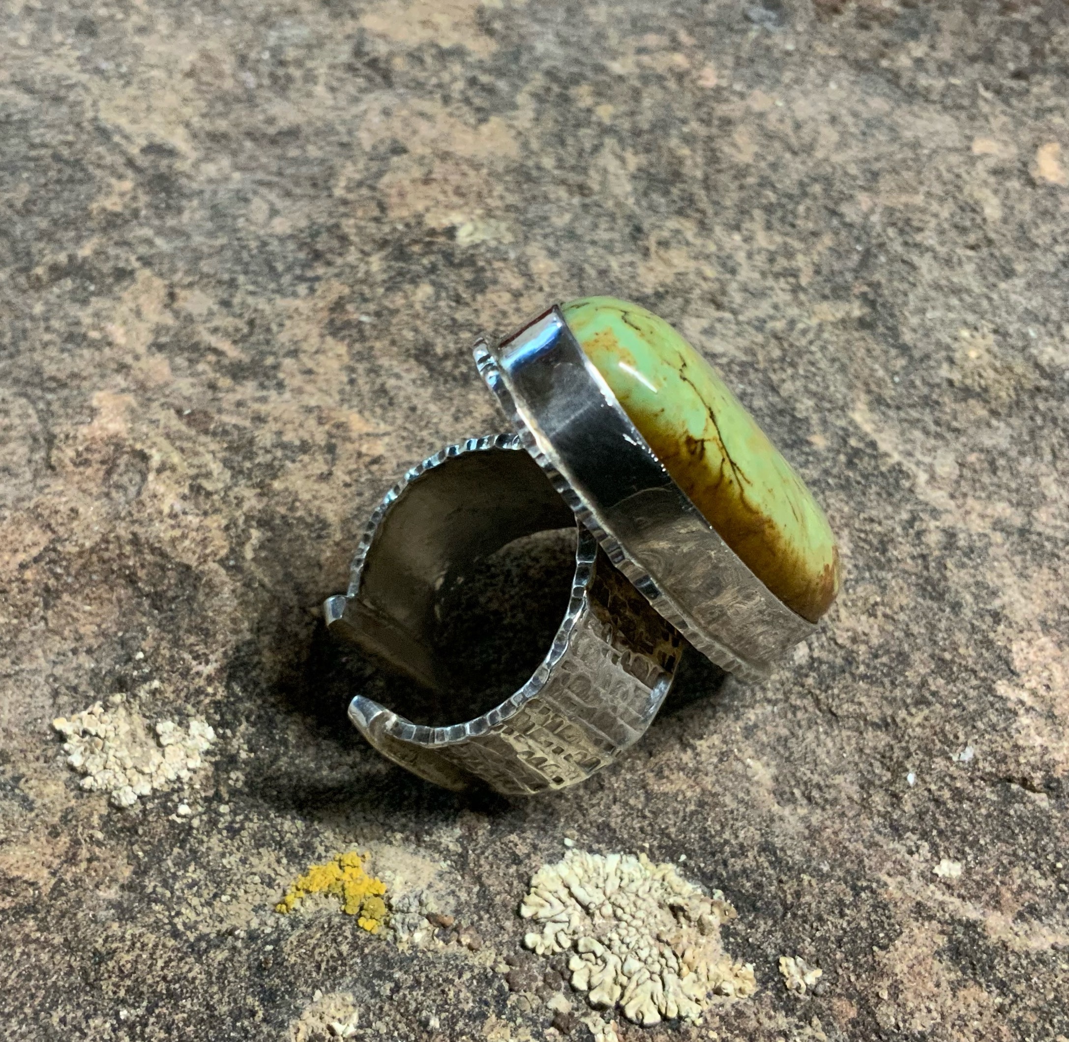 David Troutman Green Turquoise Sterling Silver Ring