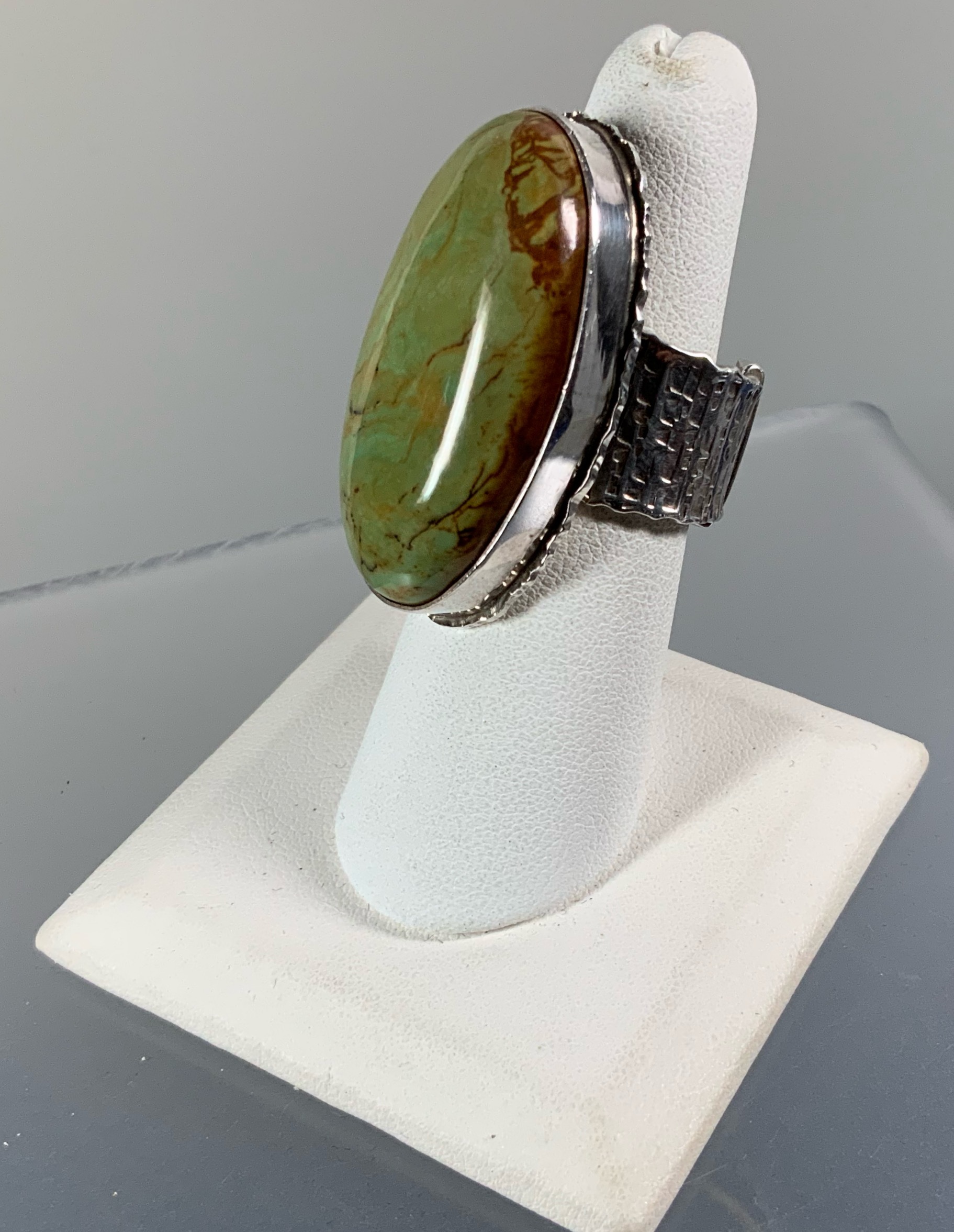 David Troutman Green Turquoise Sterling Silver Ring