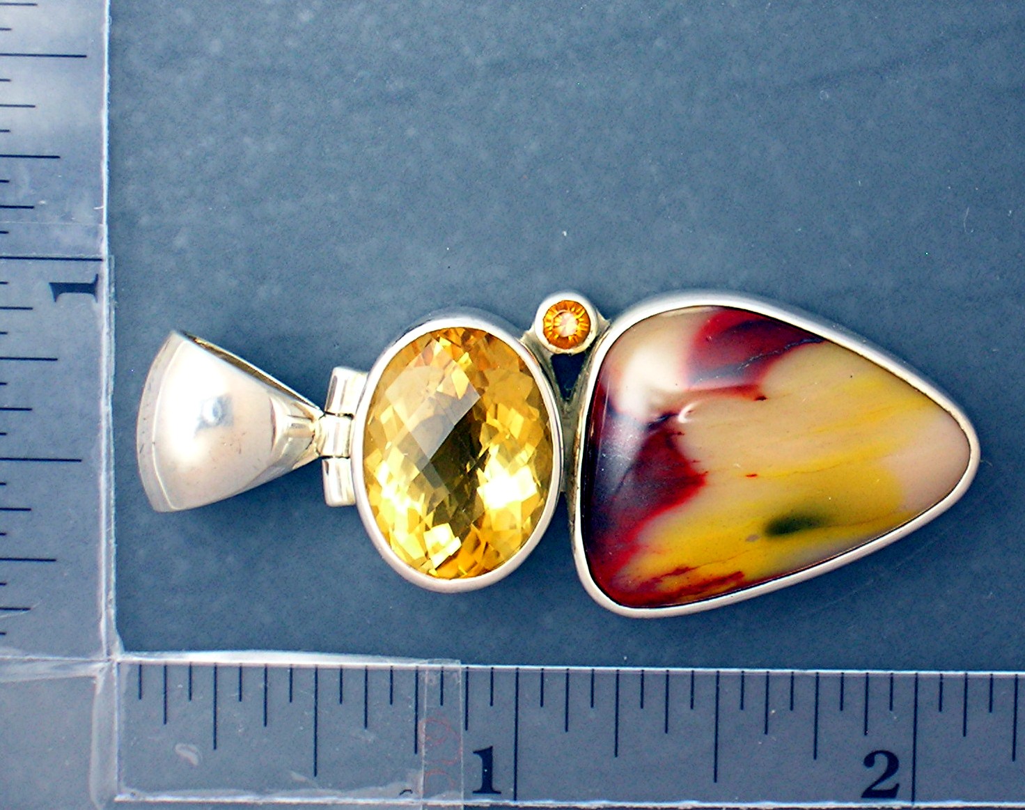 Citrine Sterling Silver  and Mookaite Starborn Pendant