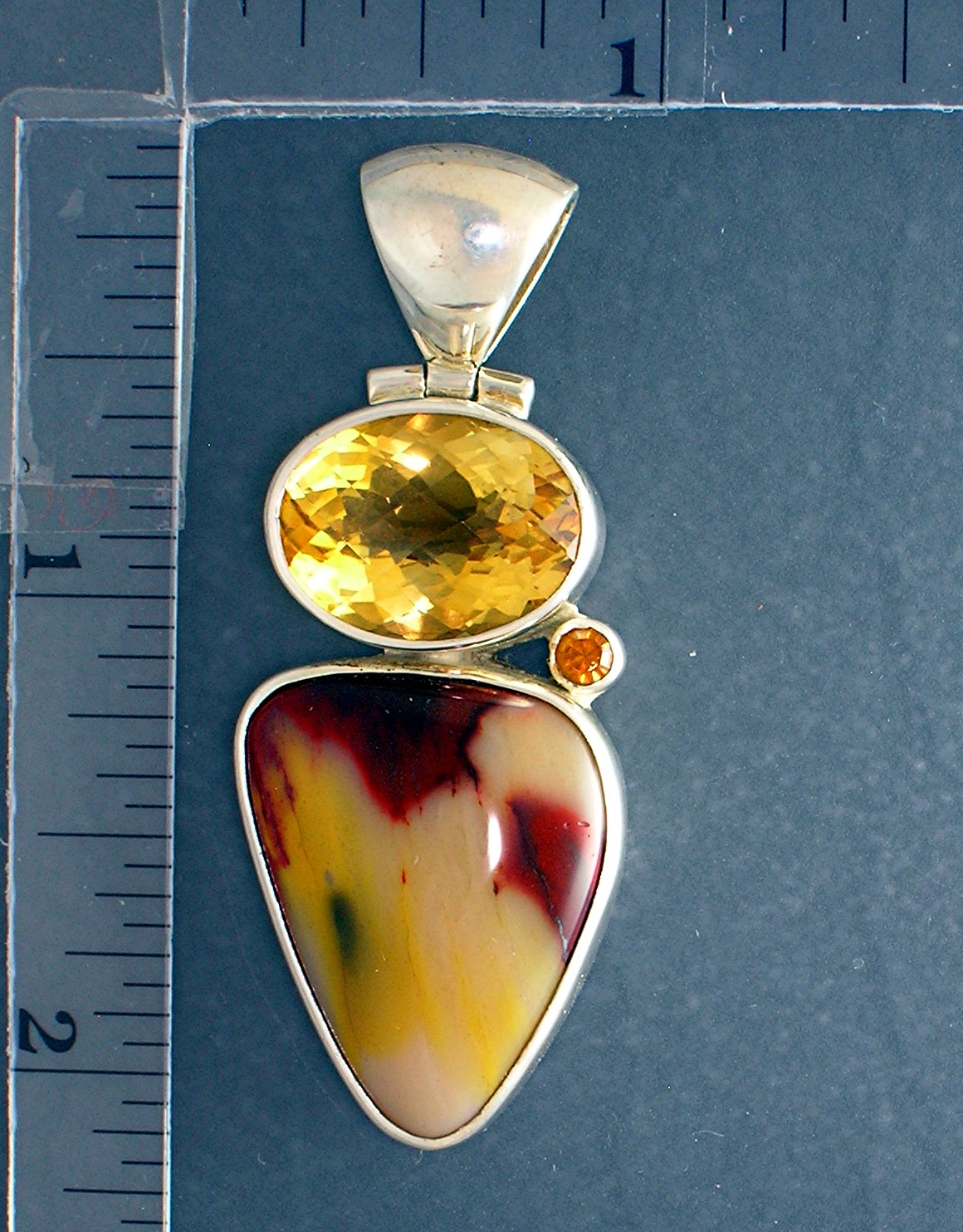 Citrine Sterling Silver  and Mookaite Starborn Pendant