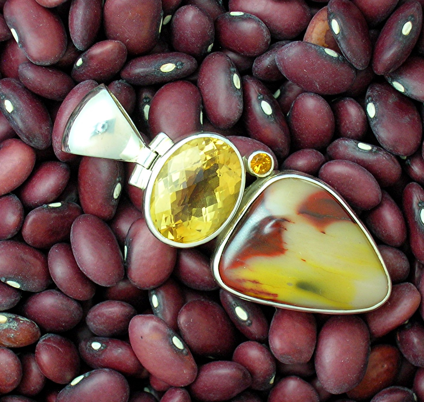 Citrine Sterling Silver and Mookaite Starborn Pendant