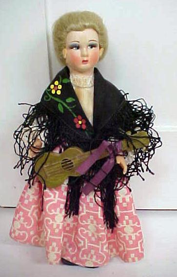 Lenci Style Doll Italy Felt Face Ethnic