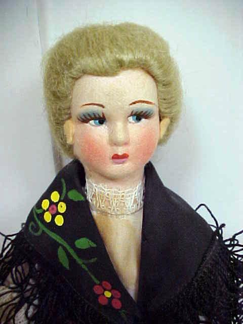 Lenci Style Doll Italy Felt Face Ethnic