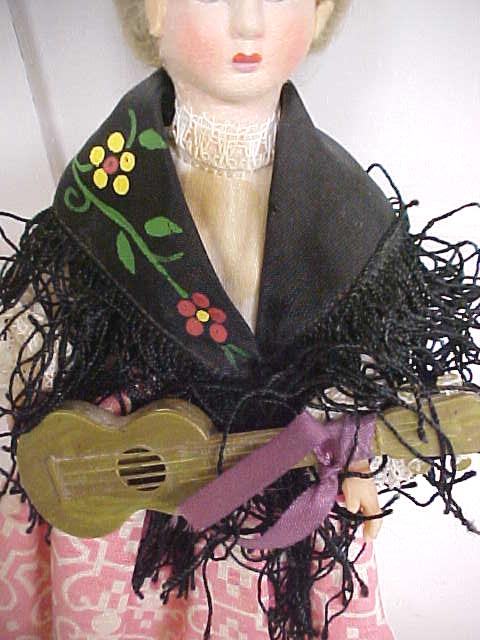Lenci Style Doll Italy Felt Face Ethnic