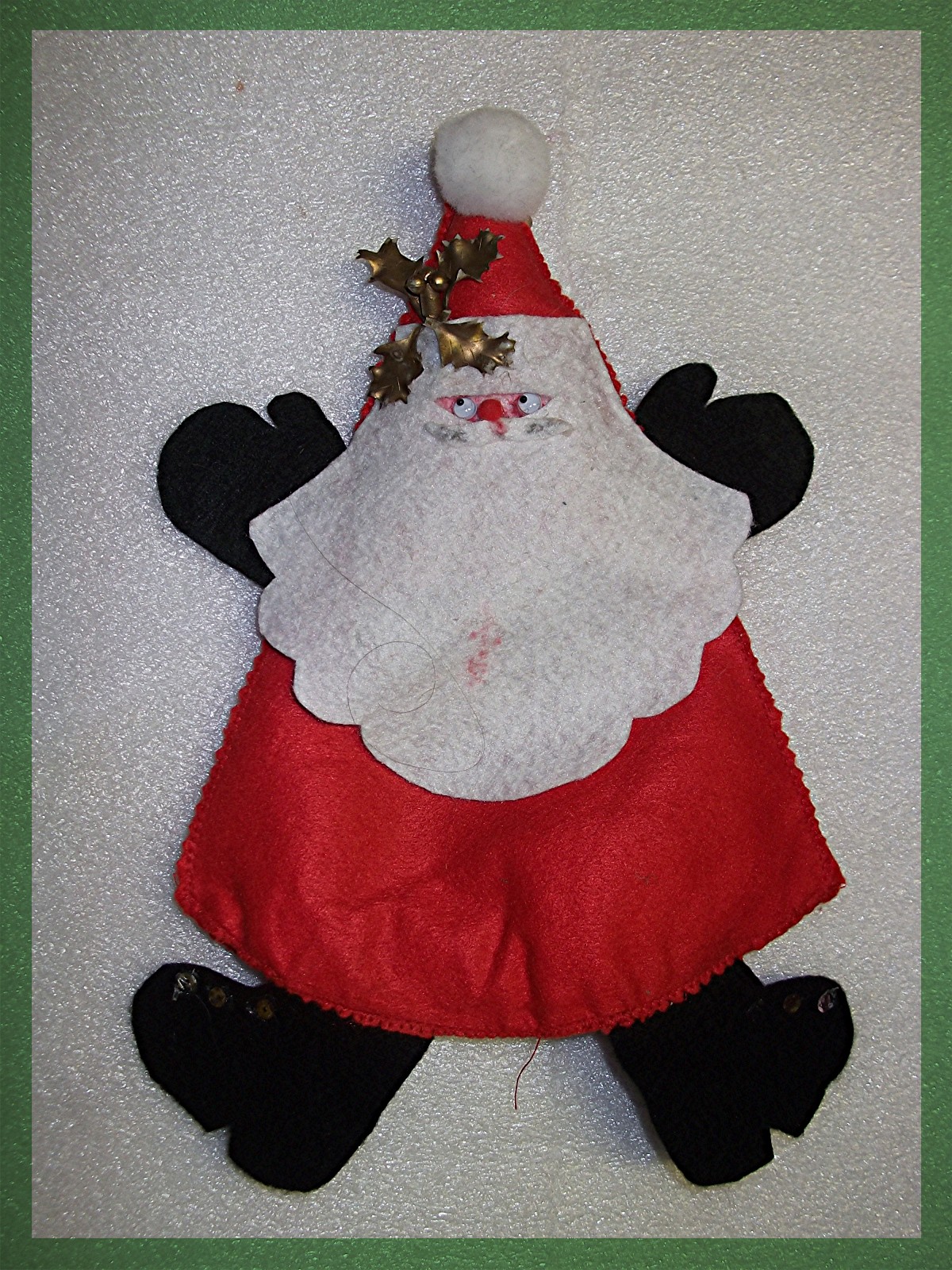 Santa Claus Decoration Red and White Felt