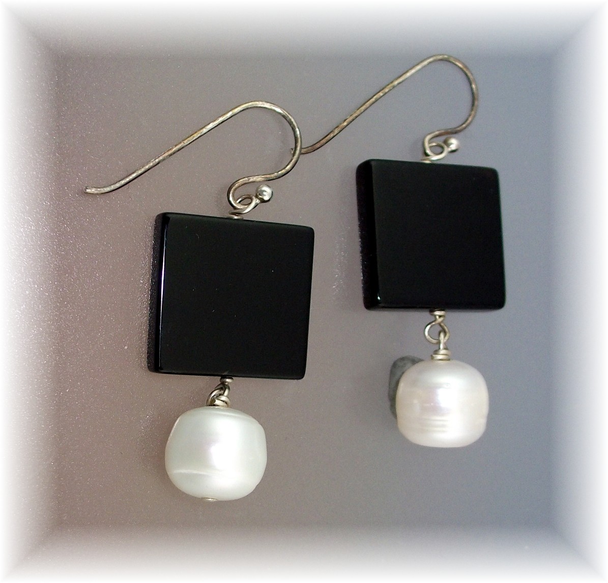 Earrings Onyx 11mm  Pearls Sterling SilveRiley Burnett