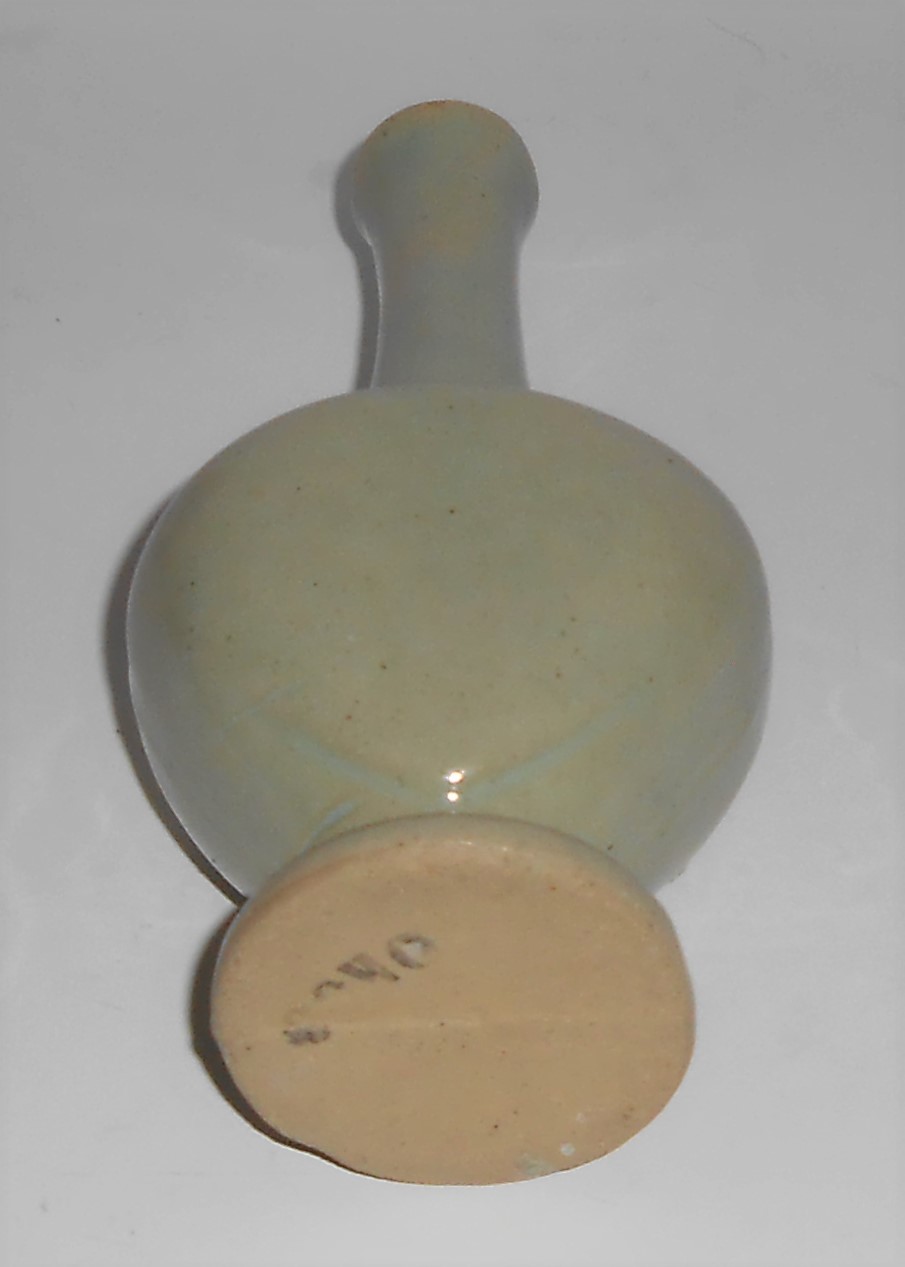 Zanesville Stoneware Pottery Seacrest Green Perfume Bot