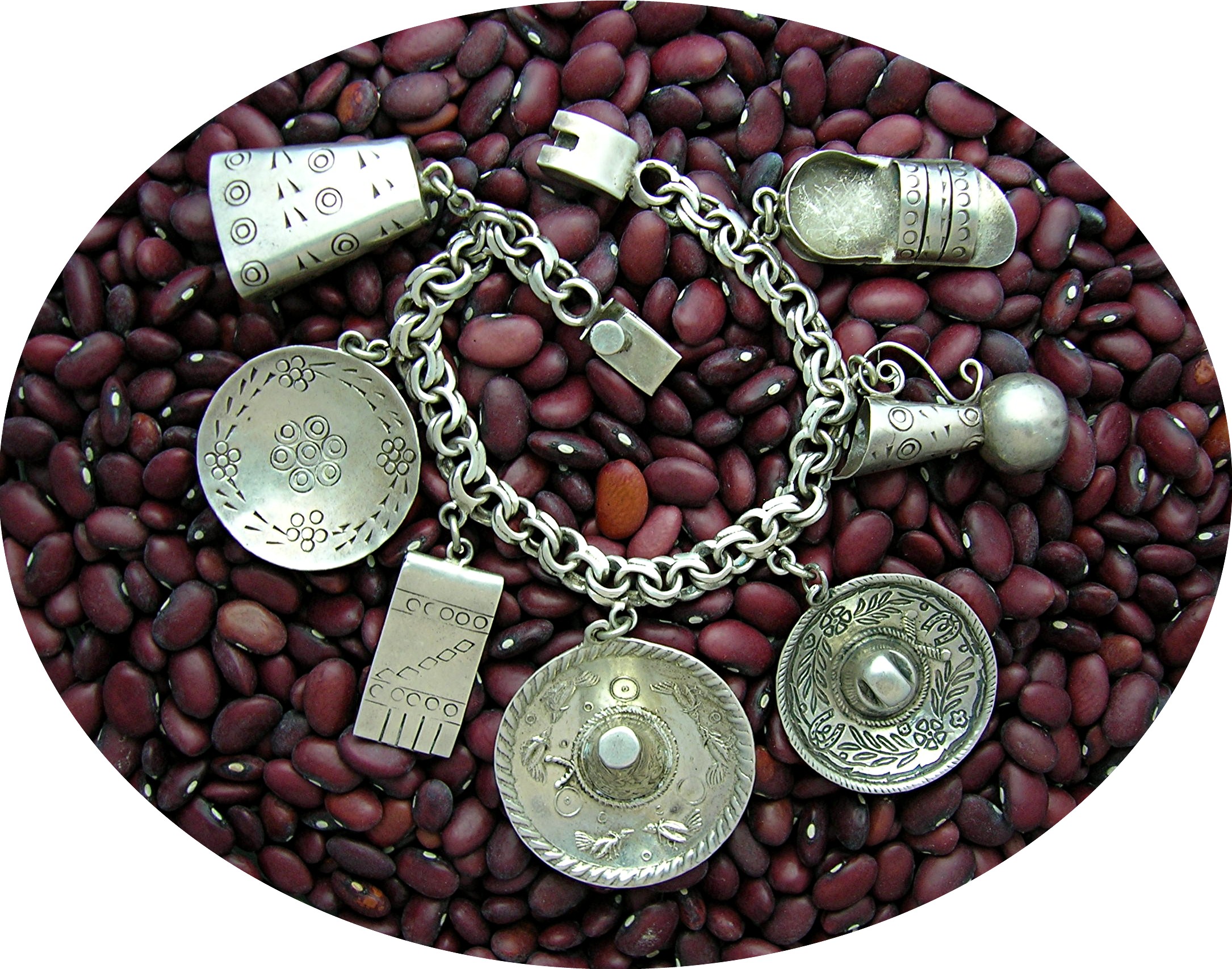 Taxco Mexico YM Charm 40s Vintage 7 CharmBracelet