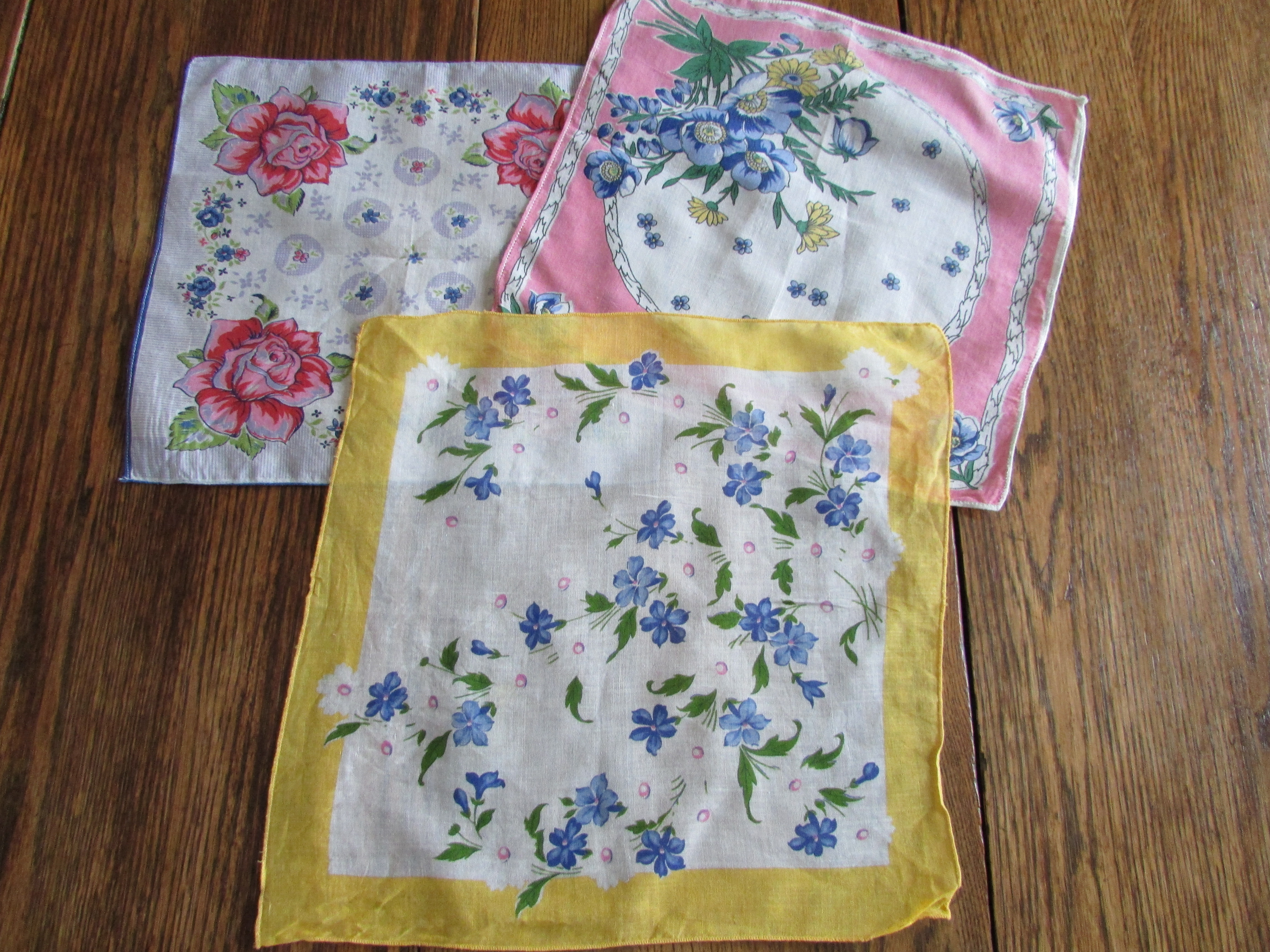 Three Vintage Handkerchiefs