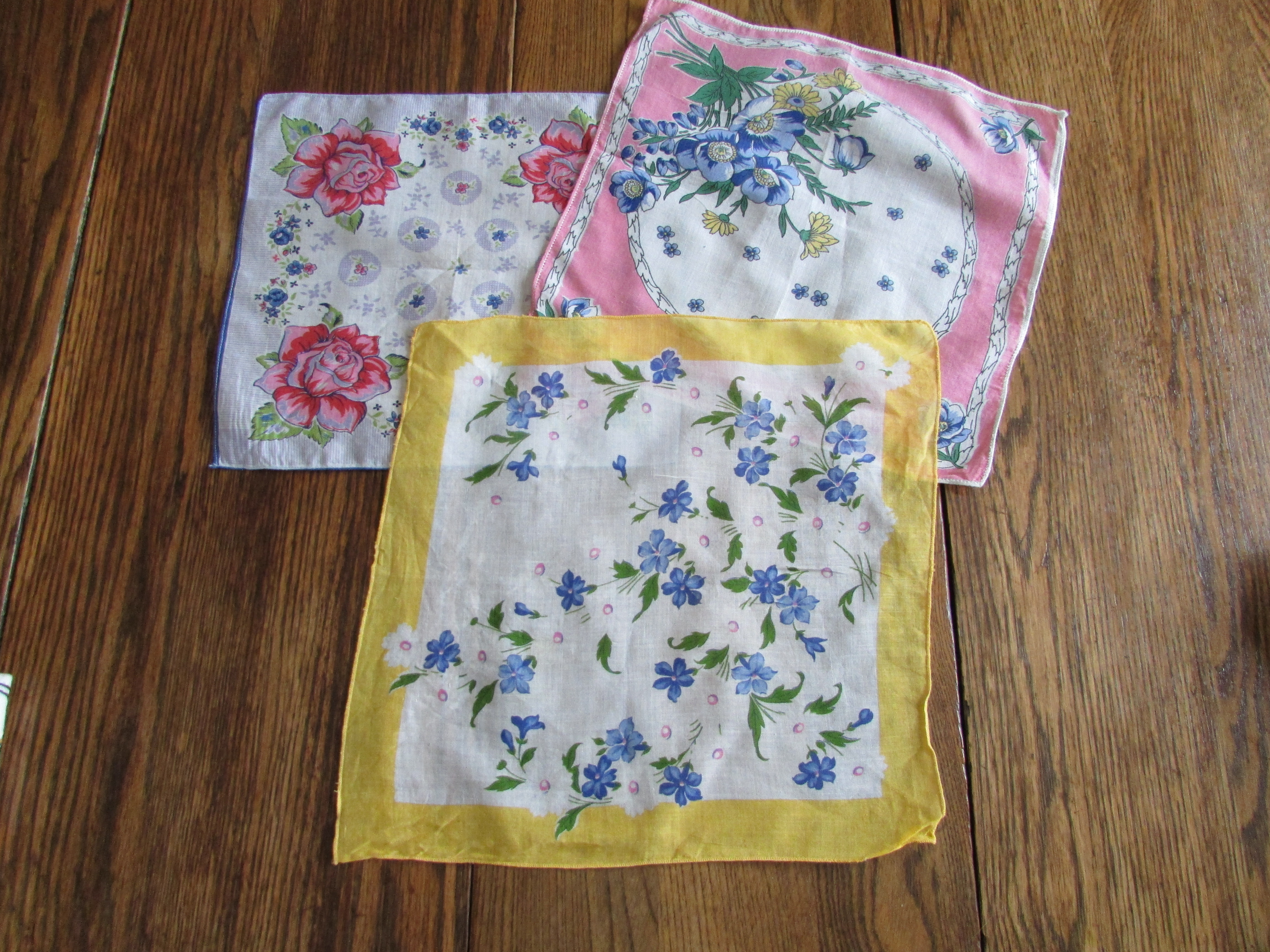 Three Vintage Handkerchiefs