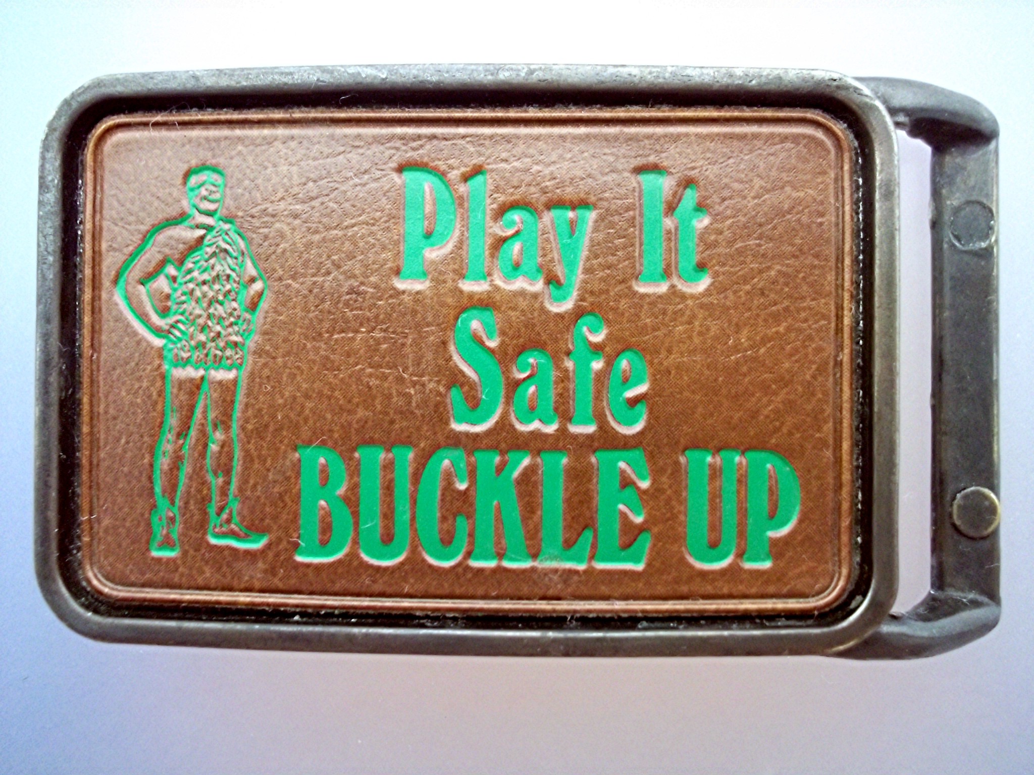 Play it Safe BUCKLE UP belt buckle