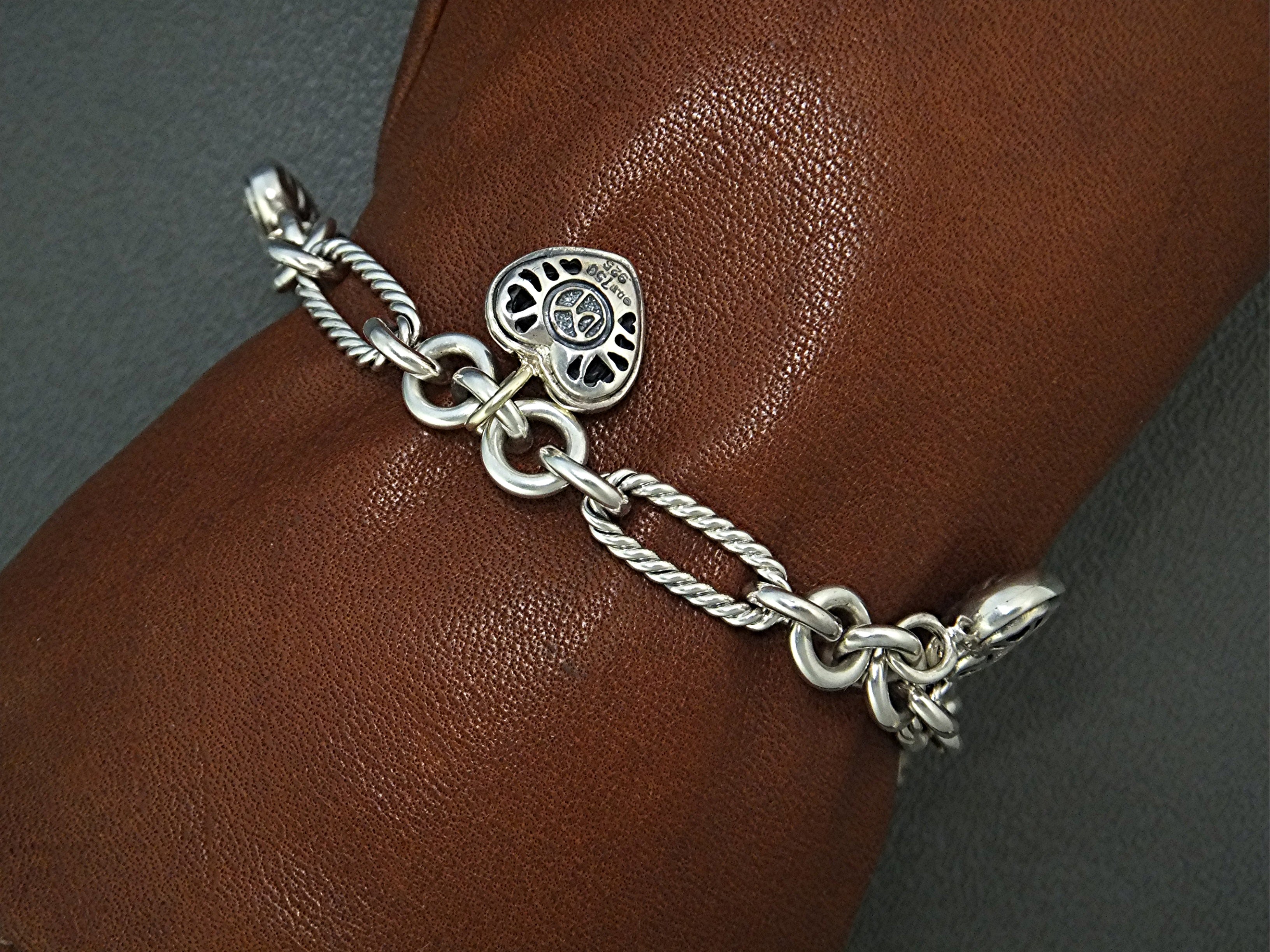 DAVID YURMAN 18K Sterling Silver Hearts Bracelet