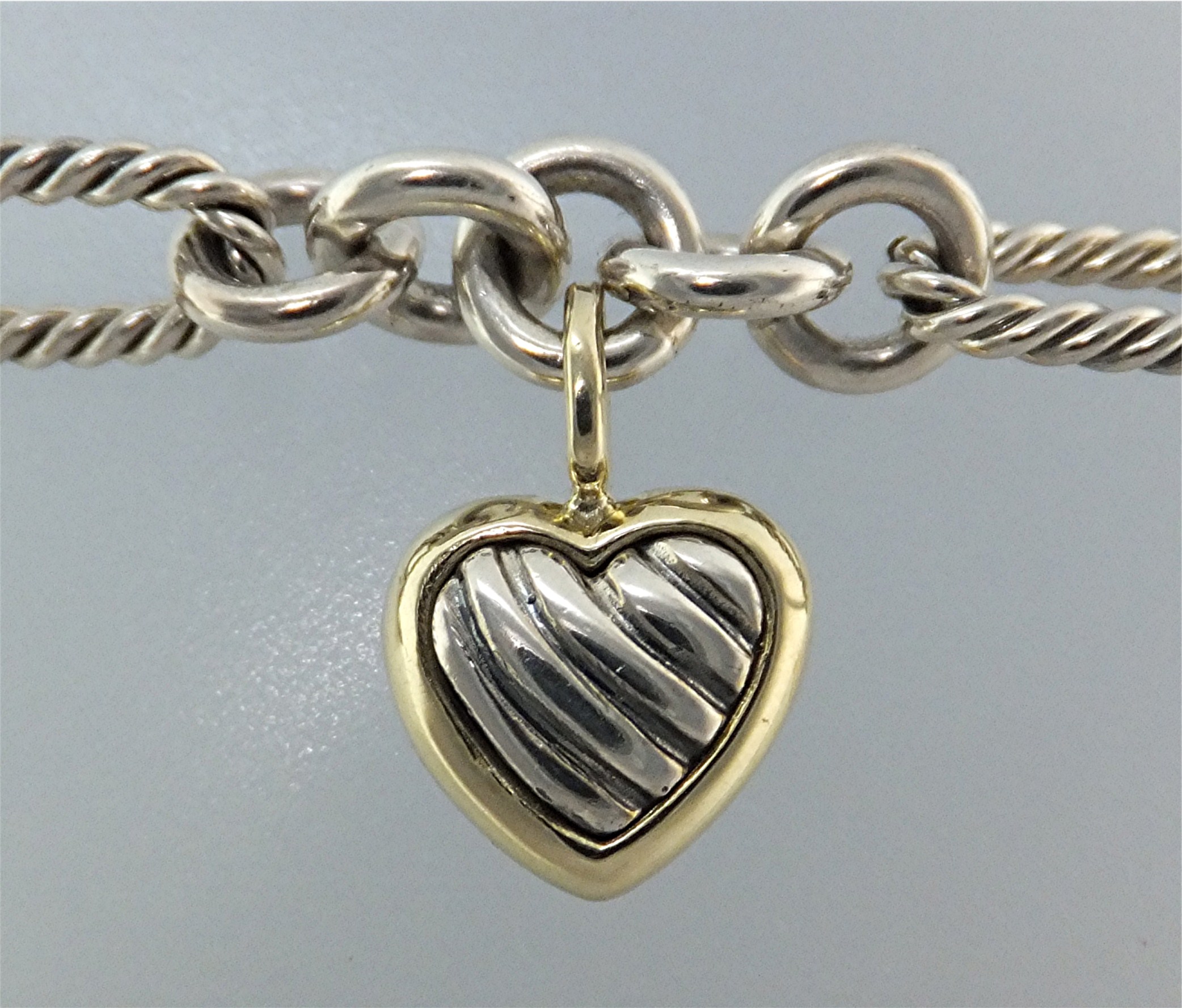 DAVID YURMAN 18K Sterling Silver Hearts Bracelet