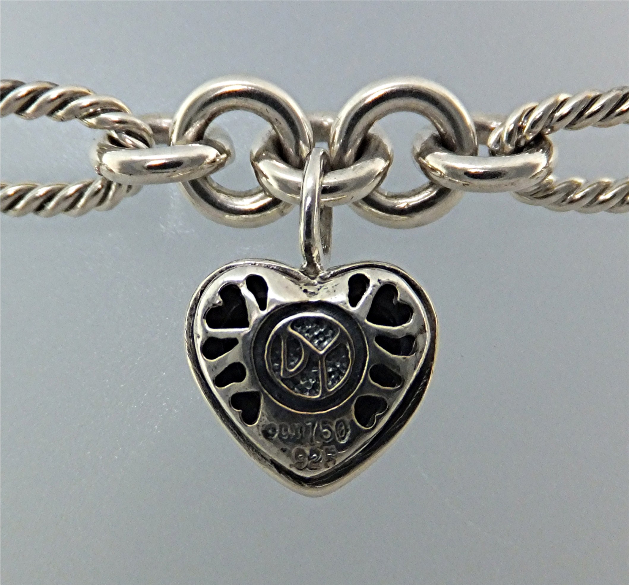 DAVID YURMAN 18K Sterling Silver Hearts Bracelet