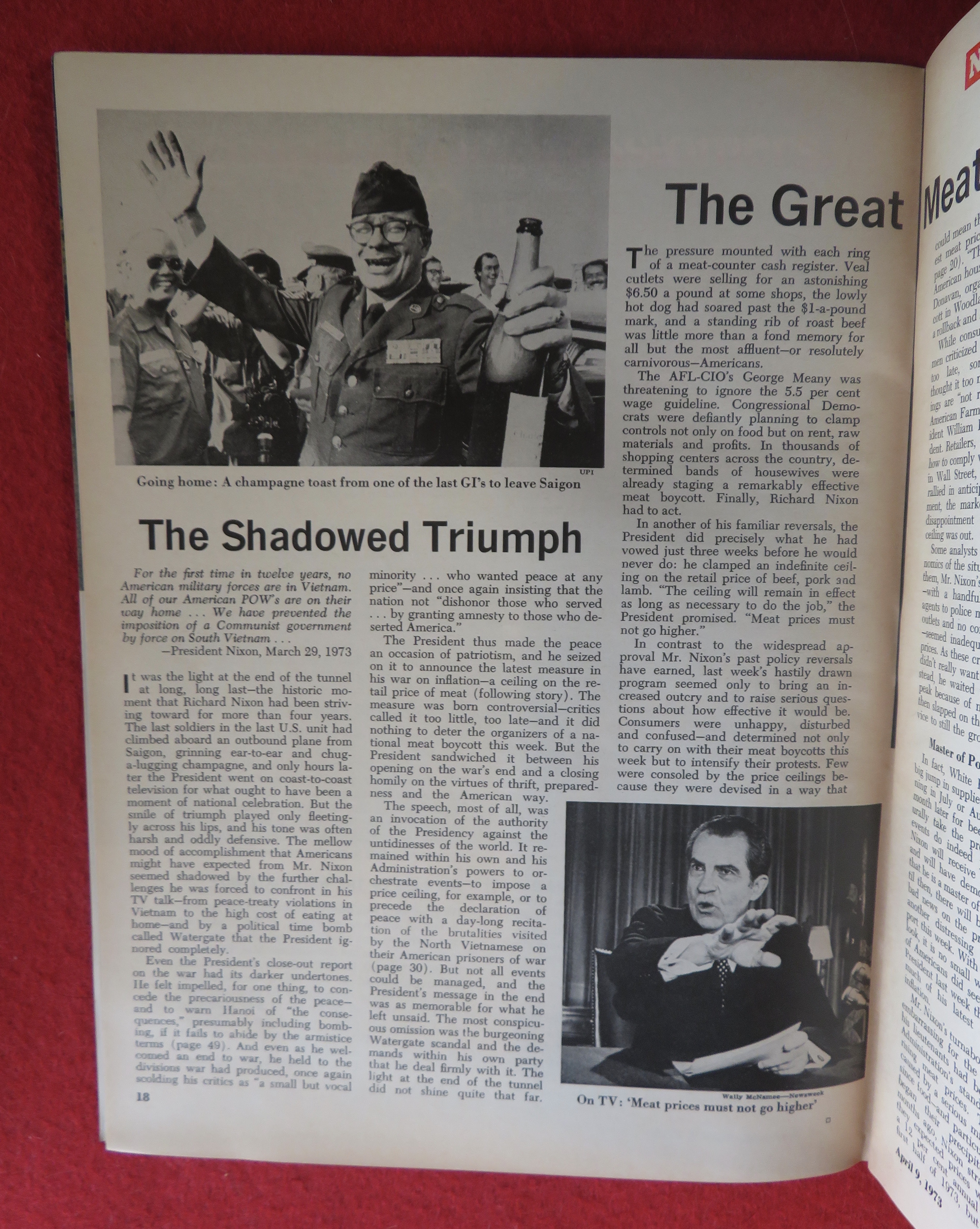 Newsweek Magazine April 9, 1973 The Meat Furor