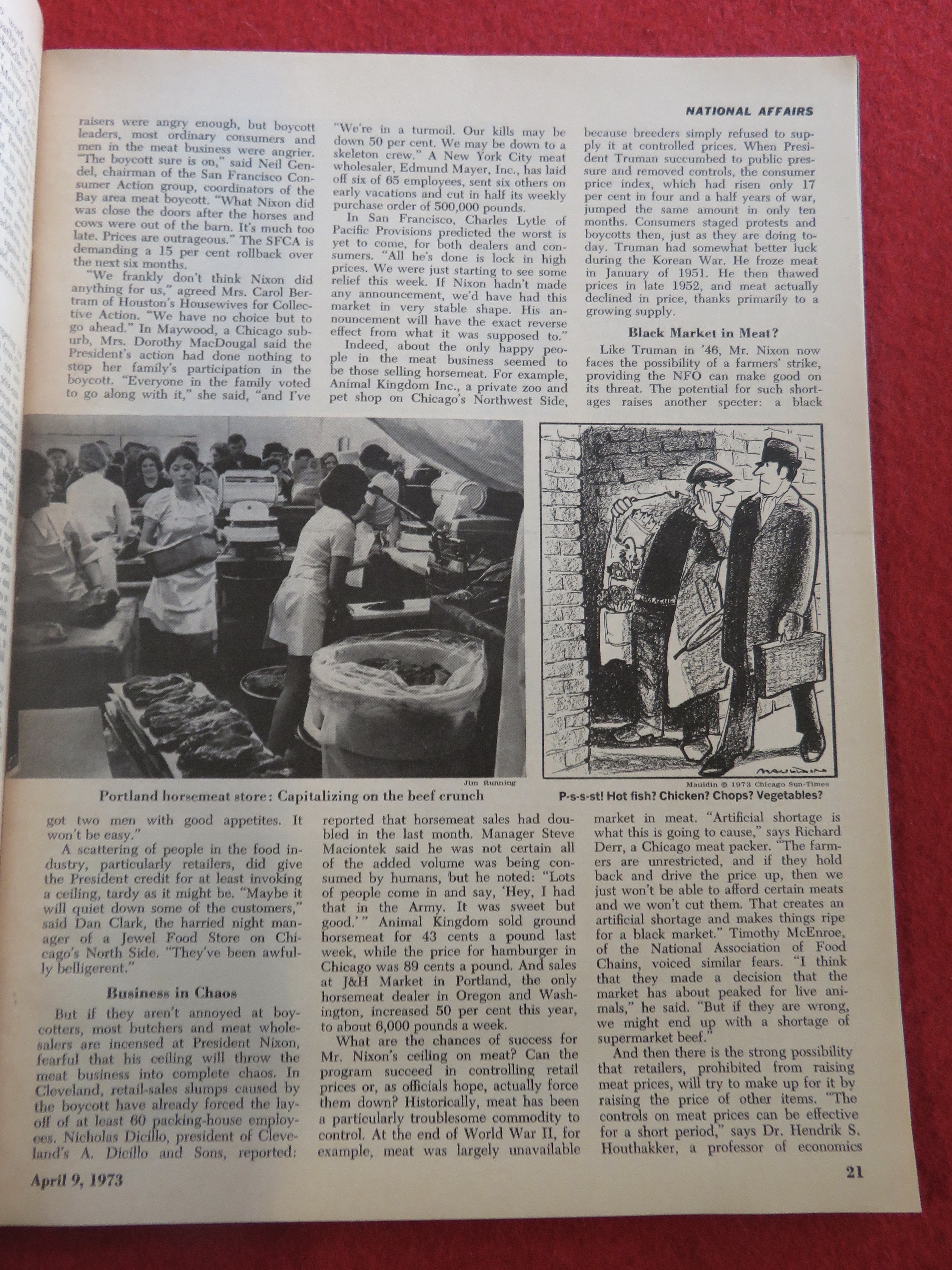 Newsweek Magazine April 9, 1973 The Meat Furor