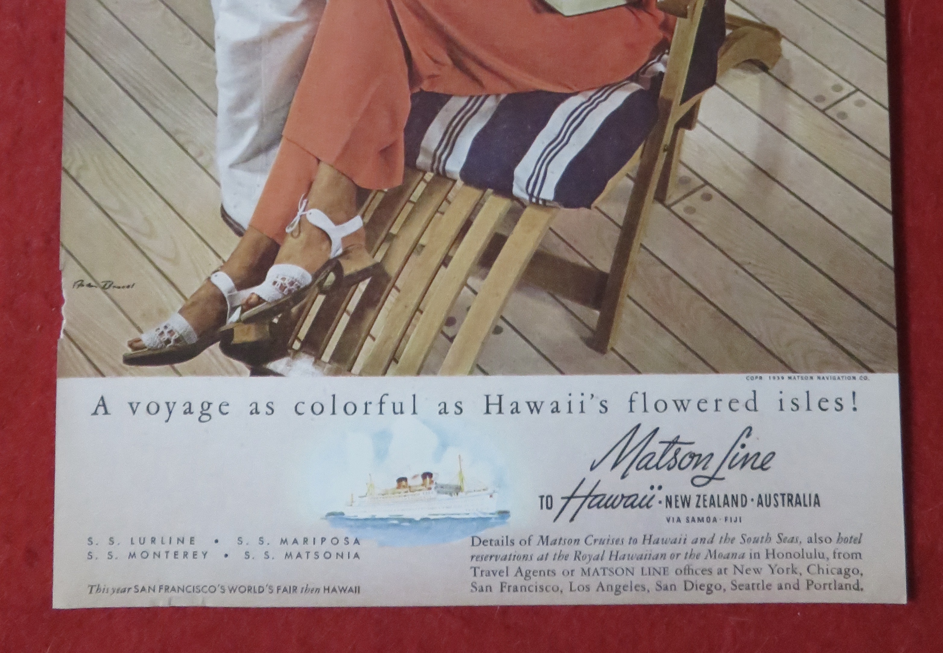 1939 Matson Line To Hawaii w/ Woman Talking To Captain