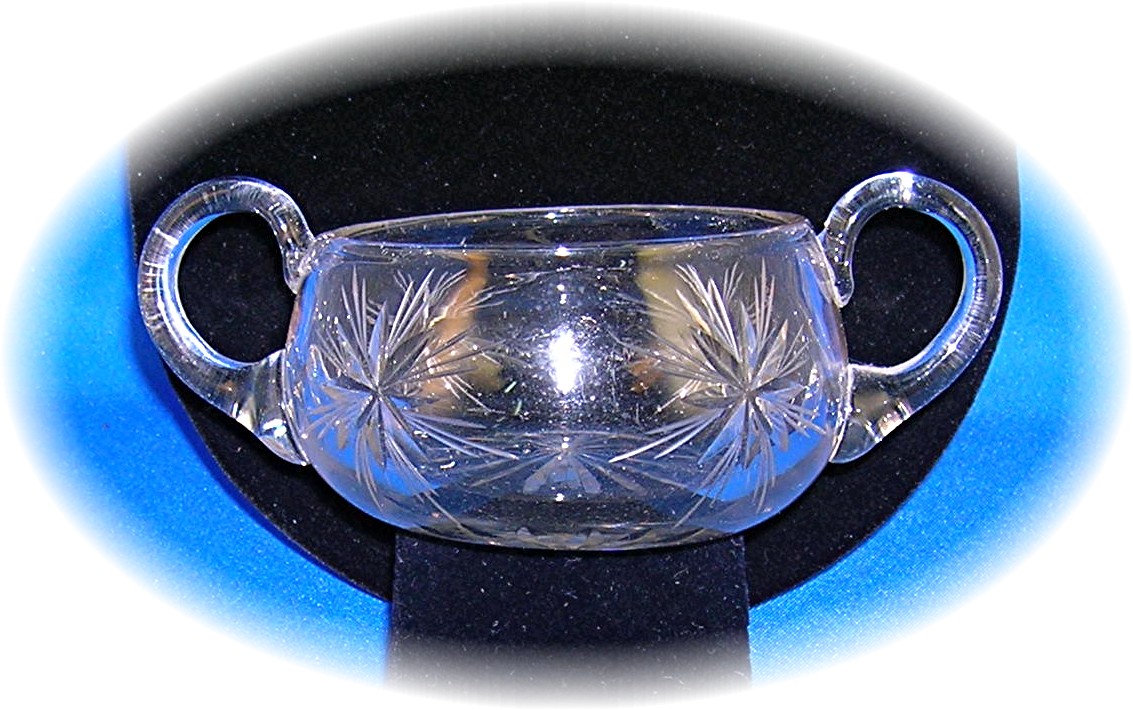 Cut Glass Sugar Bowl - Star Burst - . . .