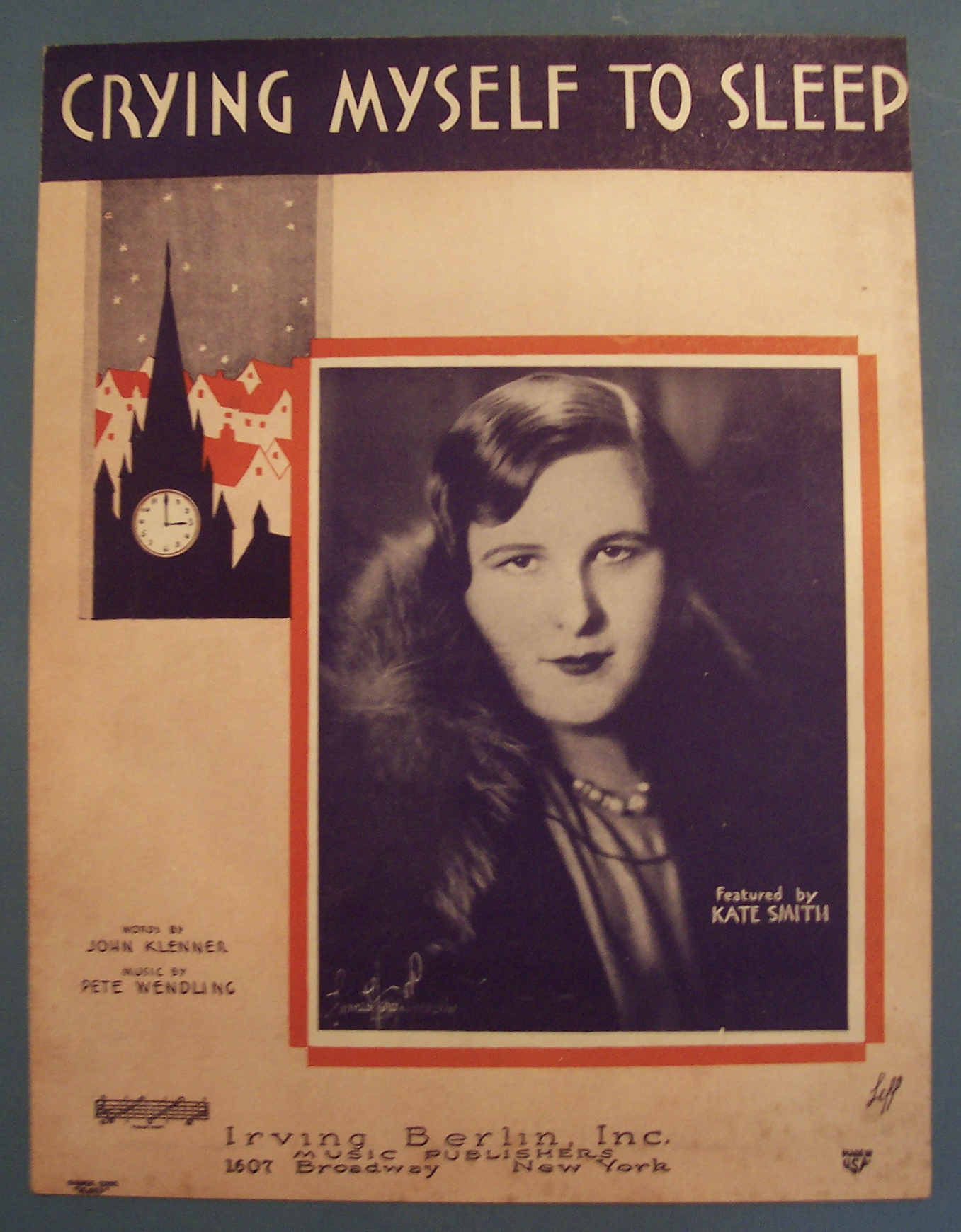 Sheet Music of 1930 Crying Myself To Sleep