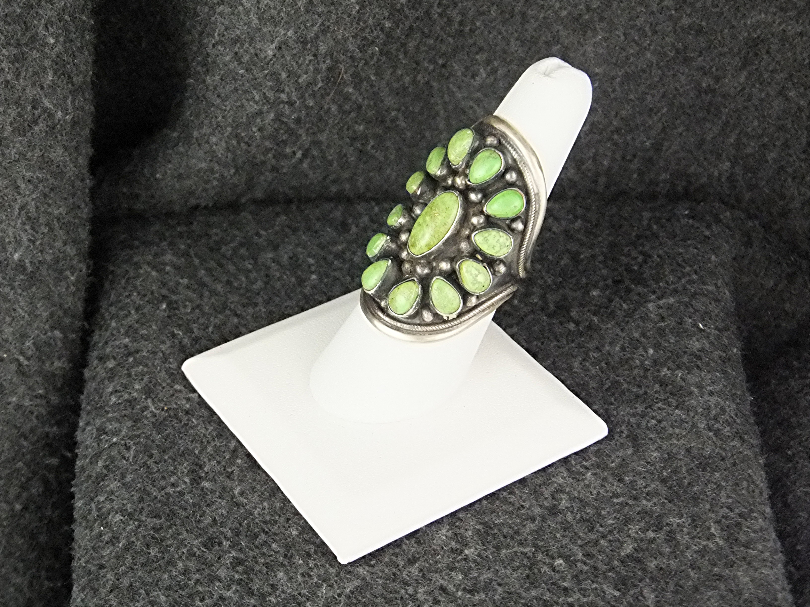 Native American Gaspeite Sterling Silver Marie Smith Ri