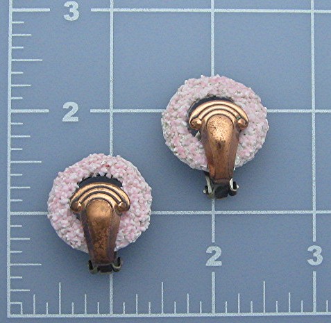 Matisse Copper and Pink glass clip Earrings
