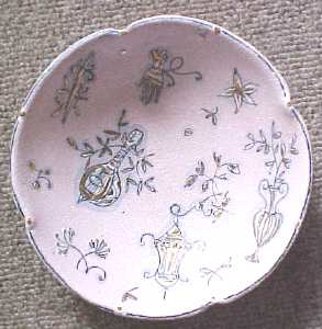 Art Deco Bowl 1950's Pink & Gold