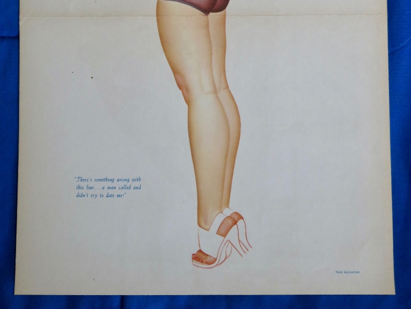 Original 1946 Sexy Pin Up Girl Wearing A Purple Nightie While Holding The Telephone By George Petty