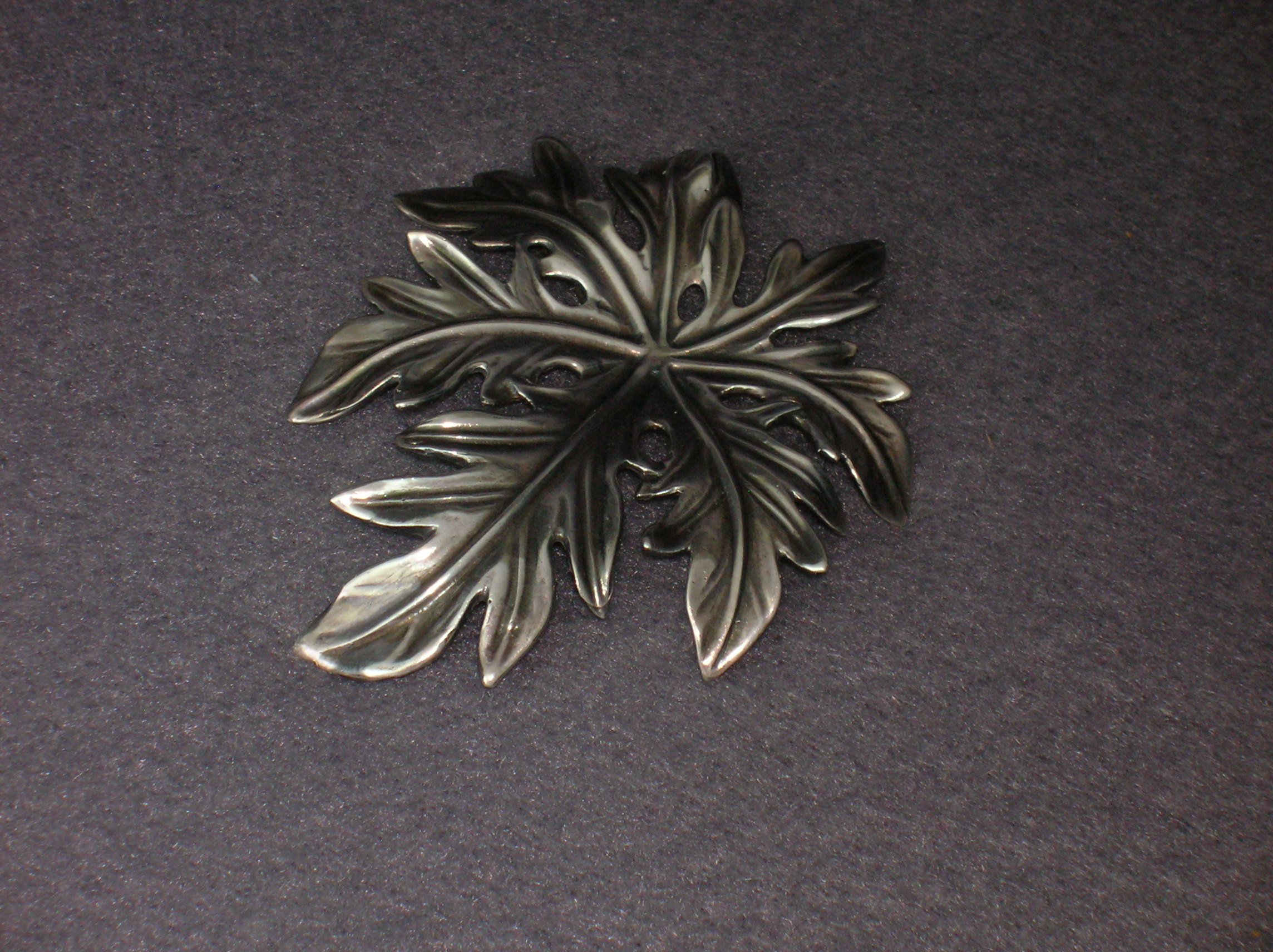 Mings Of Hawaii Sterling Silver  Leaf Brooch