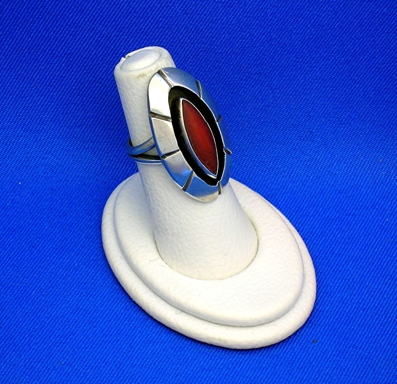 Navajo Sterling Silver Mediterranean Coral  Ring