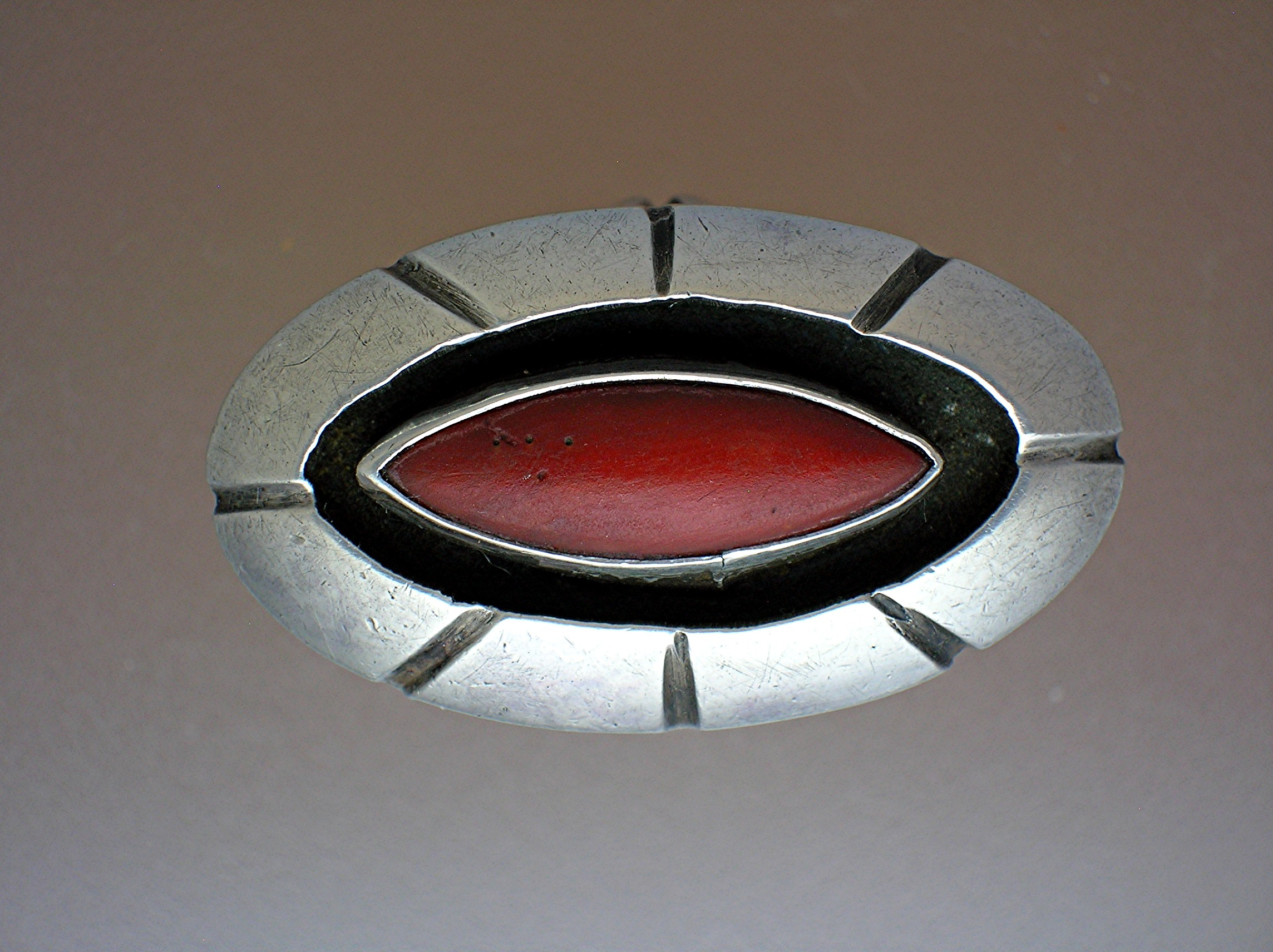 Navajo Sterling Silver Mediterranean Coral  Ring