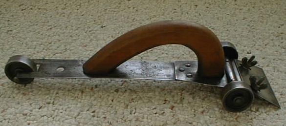 Hand Scraper on Cast Iron Wheels Rare Antique!